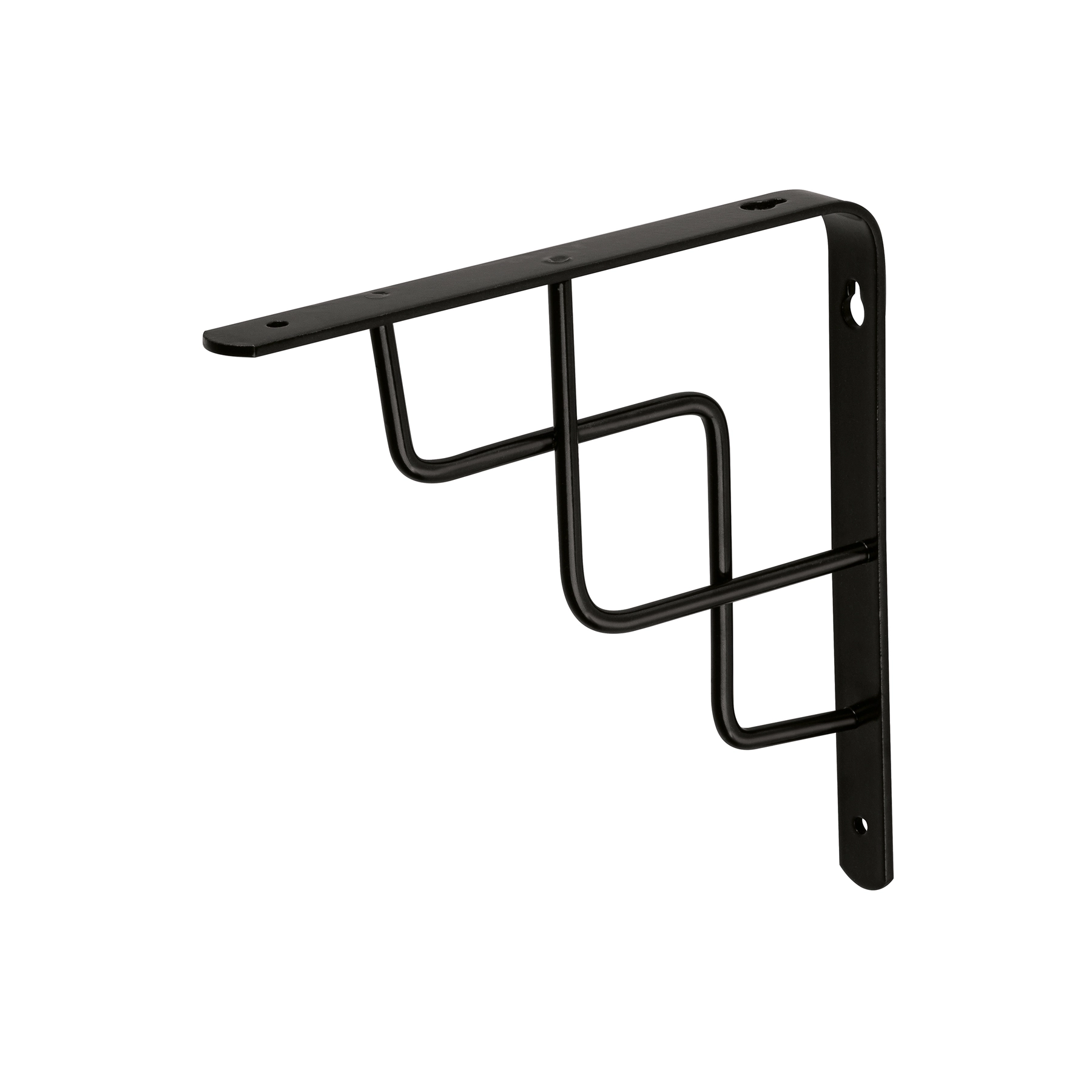 Ménsula reforzada negra 8 x 8', diseño escalera, FIERO