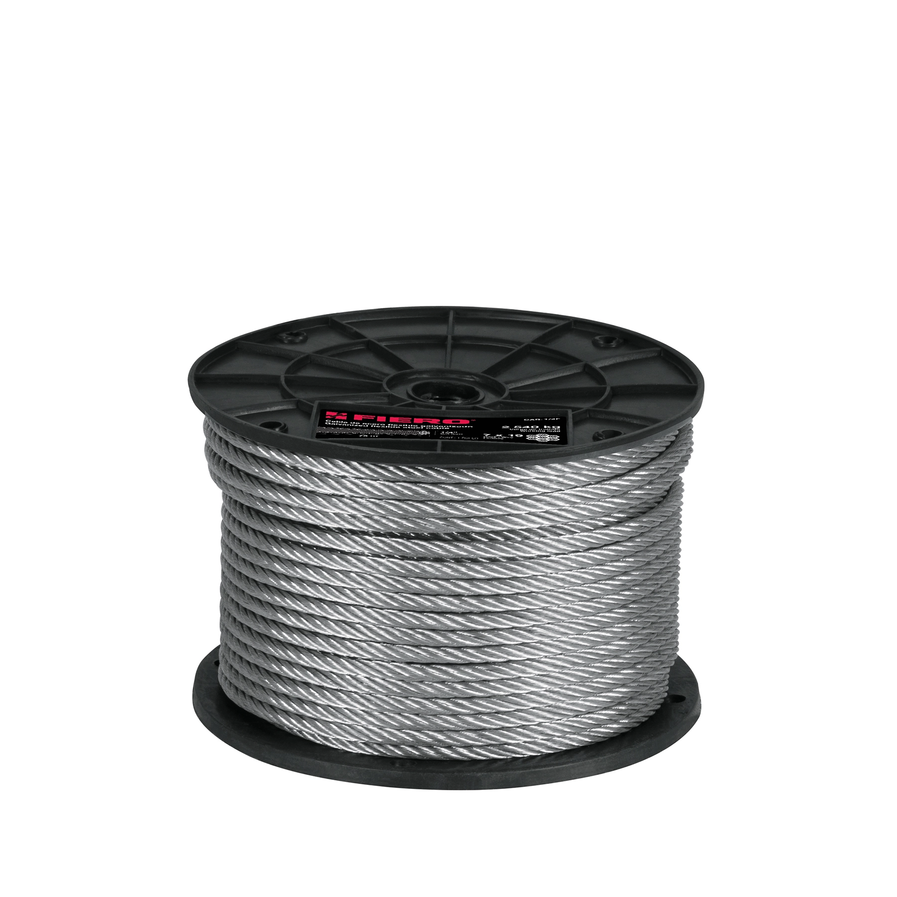 Metro de cable flexible 1/4' de acero 7x19 hilos, 75 m