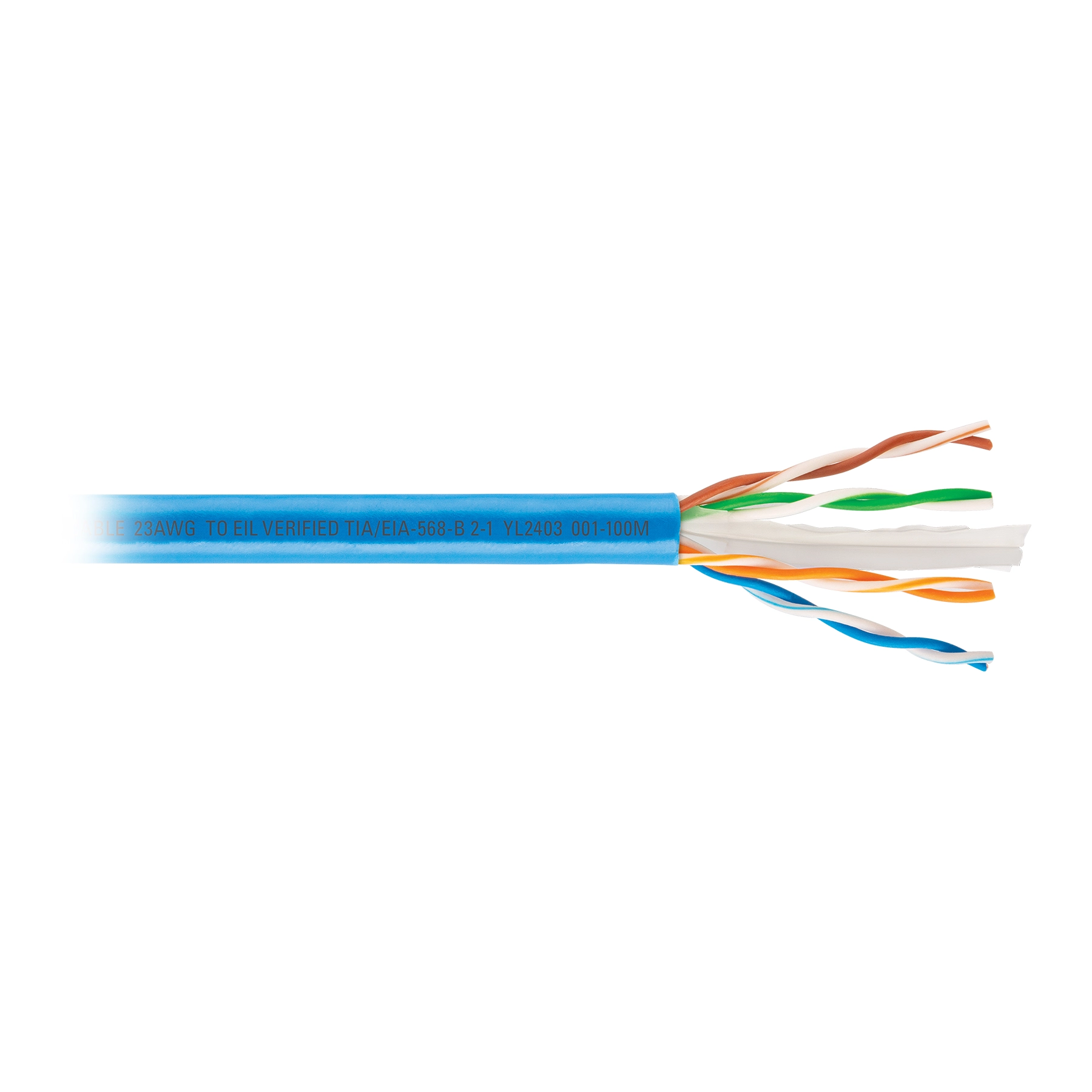 Metro de cable UTP CAT6, Bobina de 100m, azul, VOLTECK