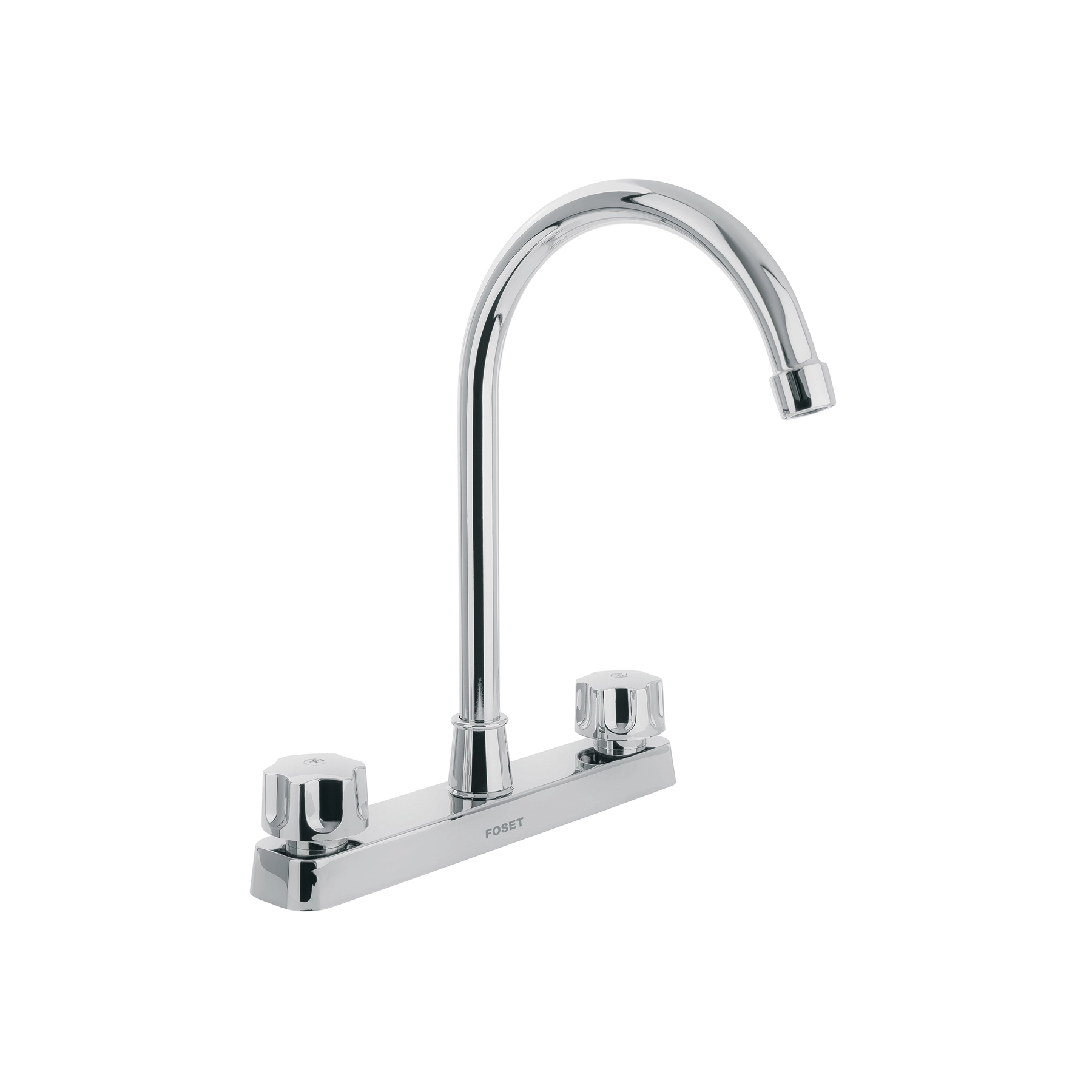 Mezcladora 8' fregadero, ABS, cuello curvo, hexagonal, BASIC