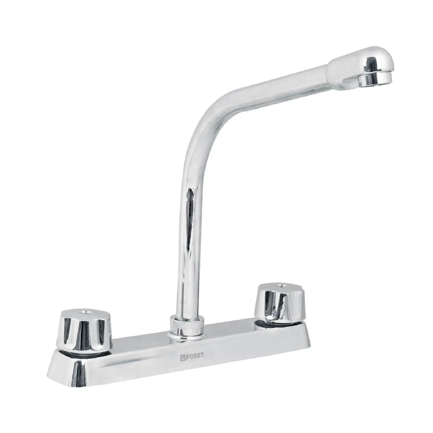 Mezcladora 8' fregadero cromo, cuello cobra,compresión,BASIC