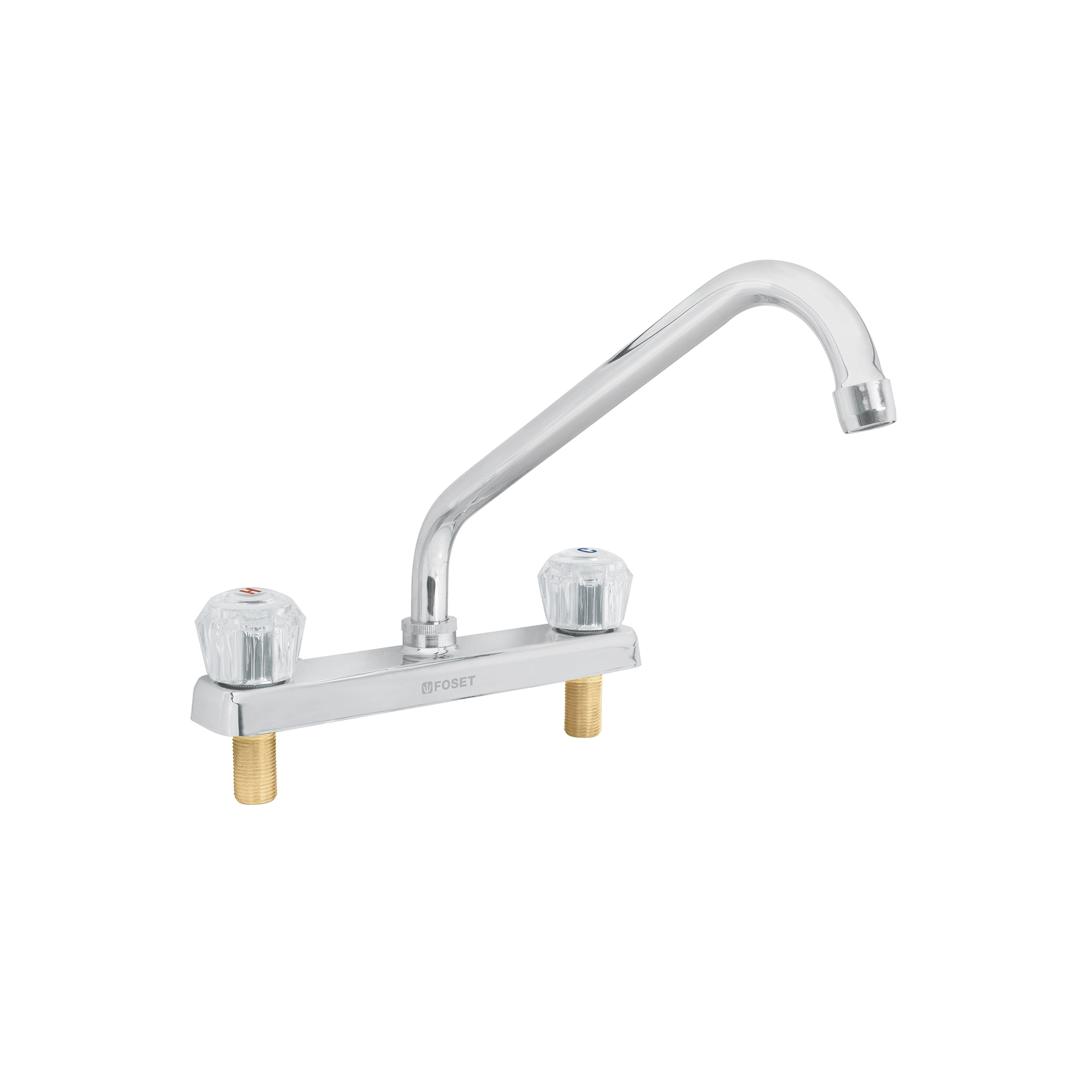 Mezcladora 8' fregadero cromo, cuello largo, acrílico, BASIC