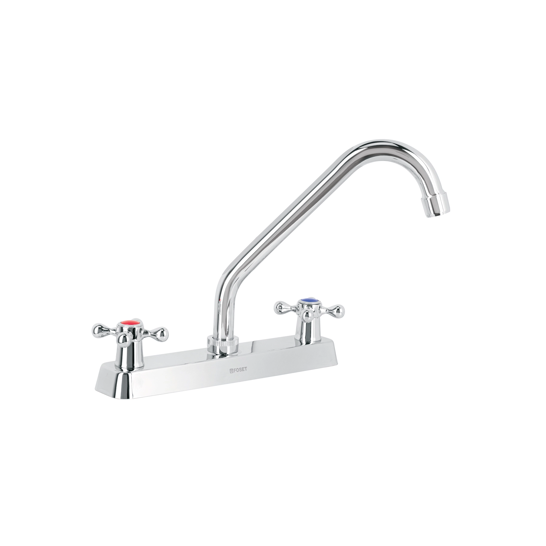 Mezcladora 8' fregadero cromo, cuello largo, cruceta, BASIC