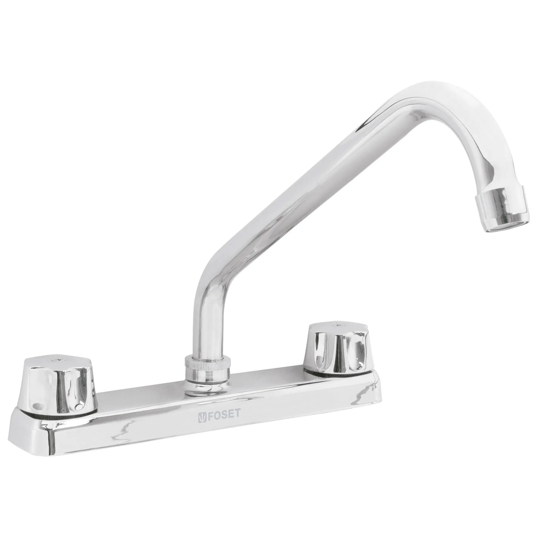 Mezcladora 8' fregadero cromo, cuello largo,compresión,BASIC