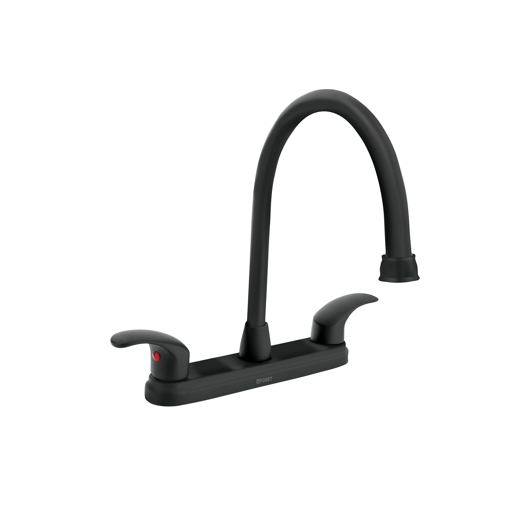 Mezcladora fregadero 8' negro, cuello largo, palanca, AQUA
