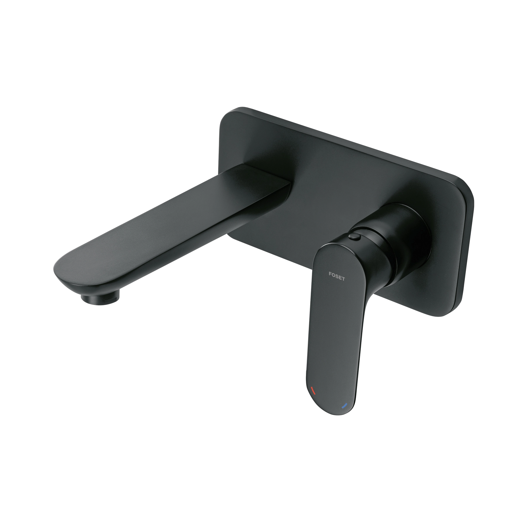 Monomando a pared para lavabo, negro, FOSET RIVIERA