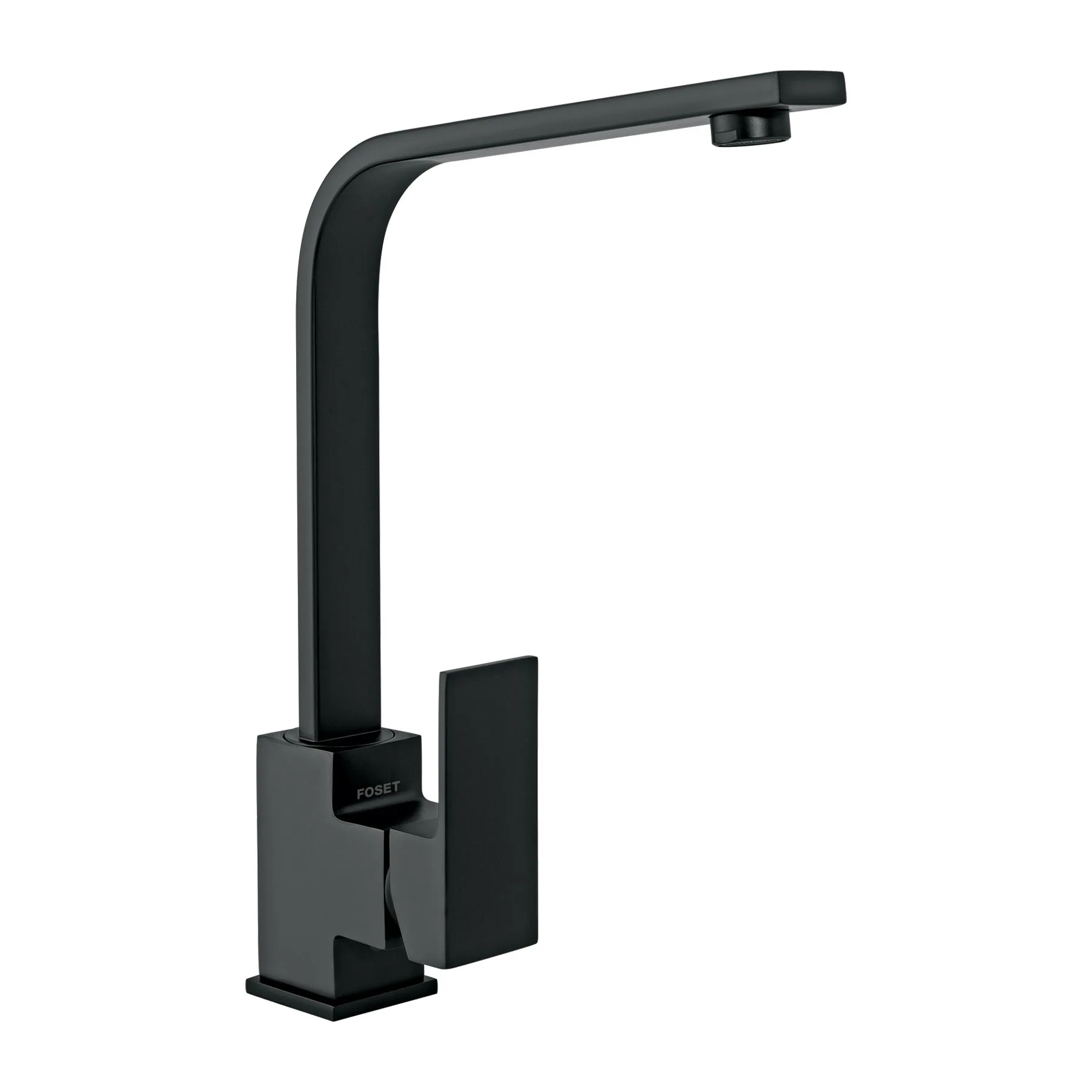 Monomando cuello alto para fregadero, negro, FOSET KUBO