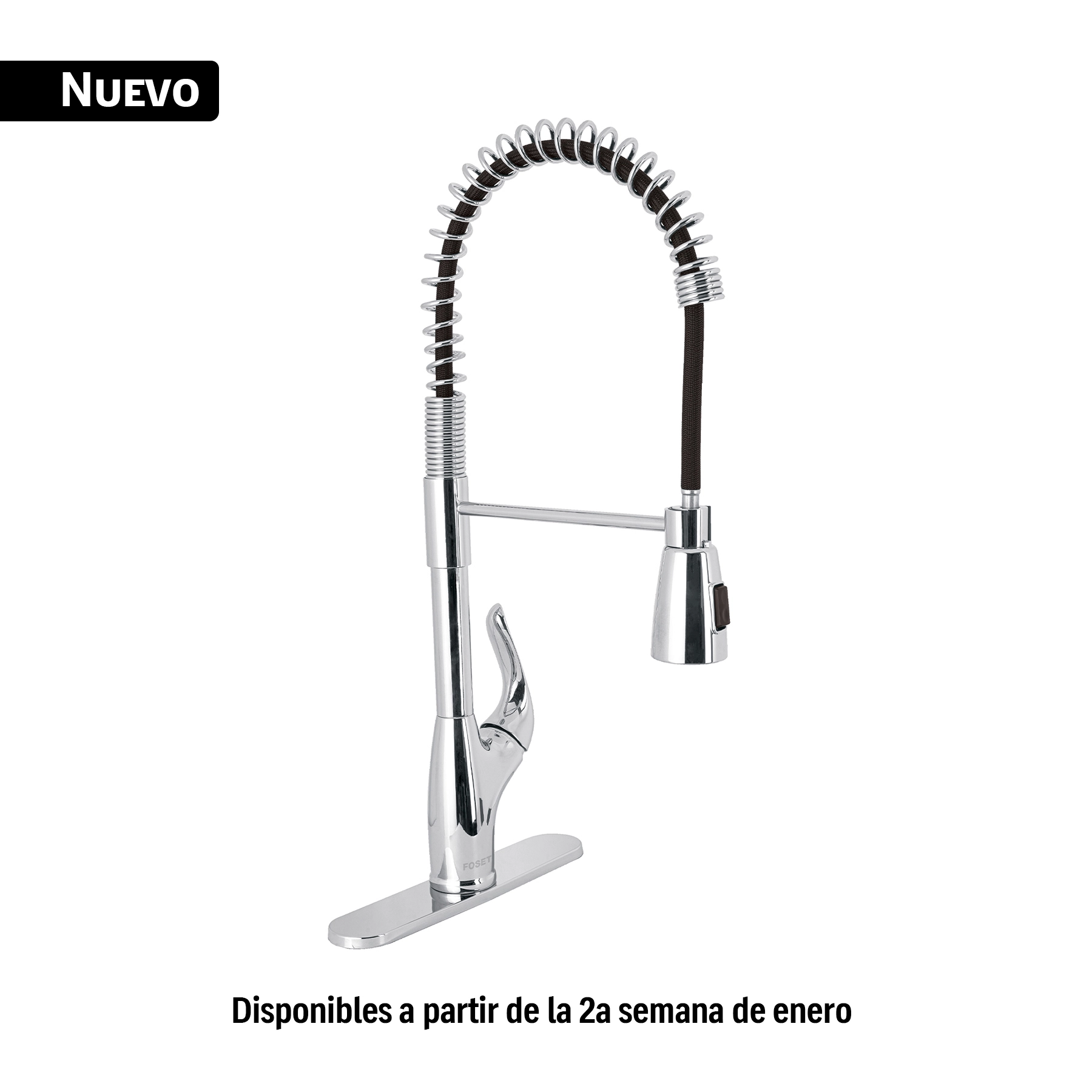 Monomando fregadero cromo, semi profesional, FOSET AERO