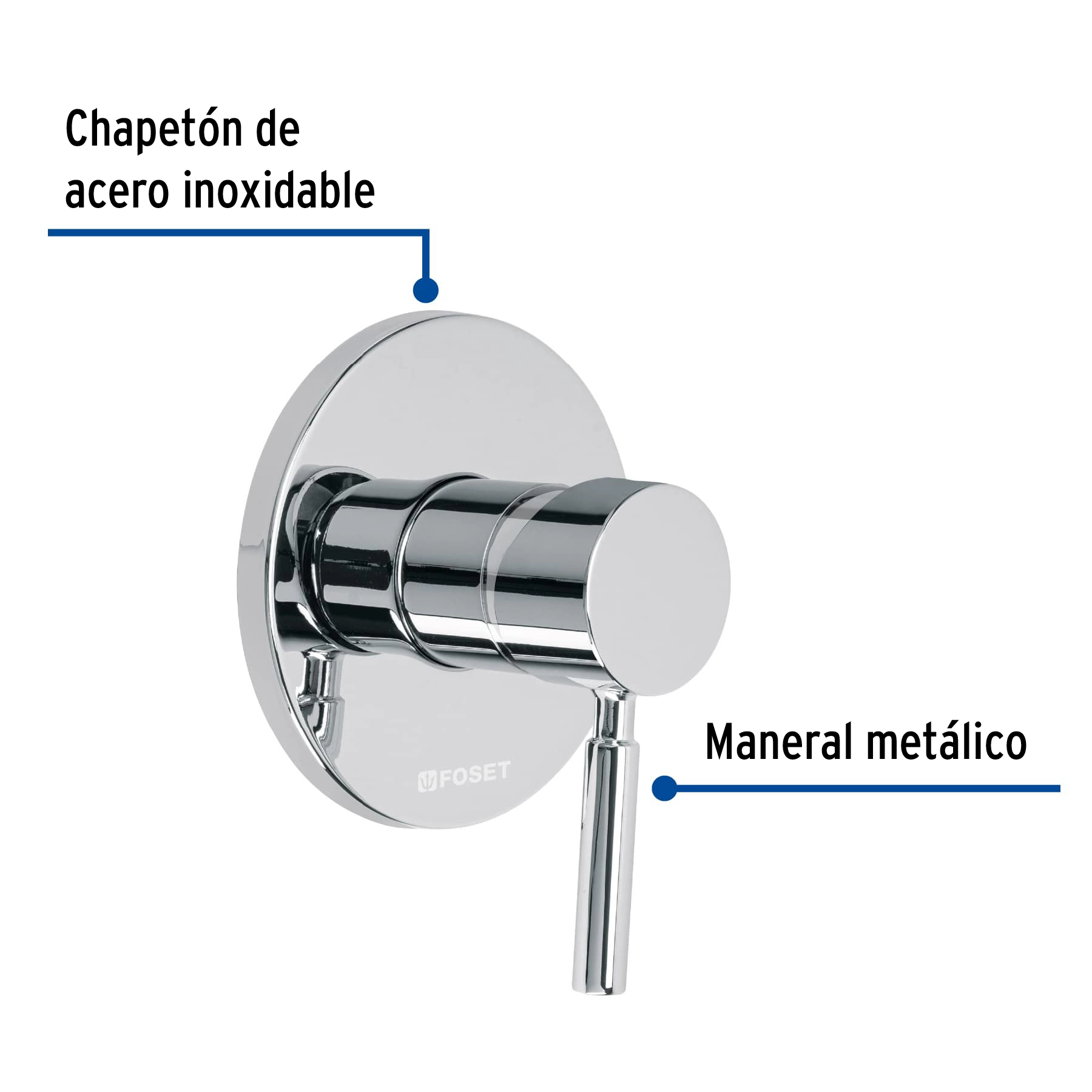 Monomando para regadera, cromo, TÚBIG