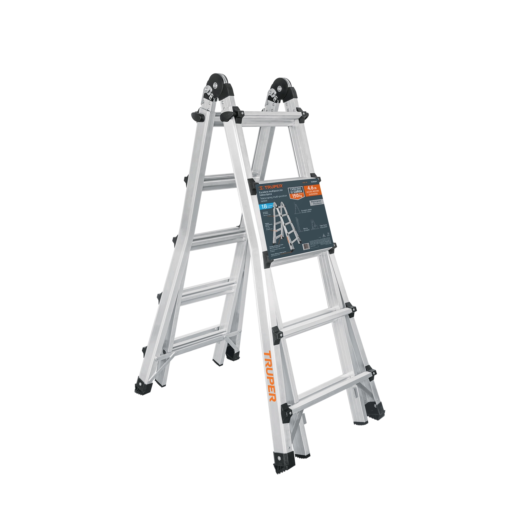 Multiescalera telescópica, 4.5 m, capacidad de carga 150 kg