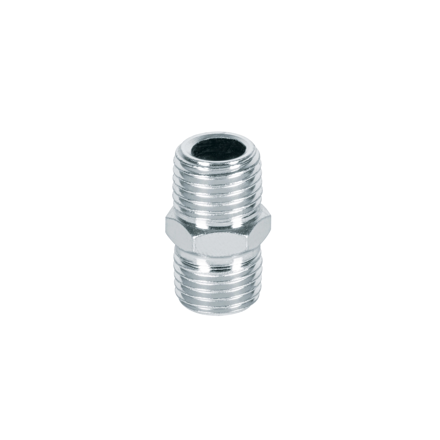 Niple de acero, macho-macho, cuerda 1/4' NPT, PRETUL
