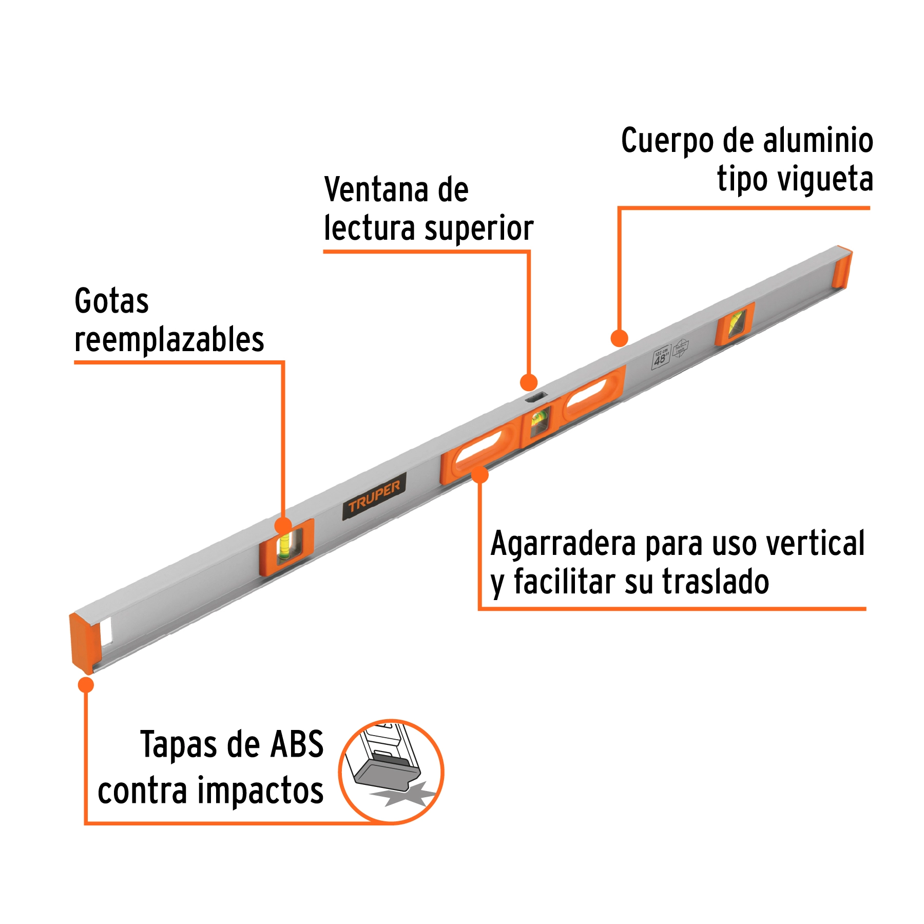 Nivel profesional de 36' con protección de ABS, TRUPER