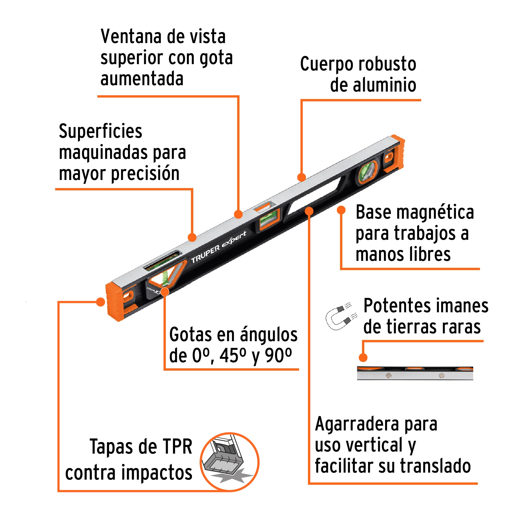 Nivel profesional magnético de 24', protección TPR, EXPERT