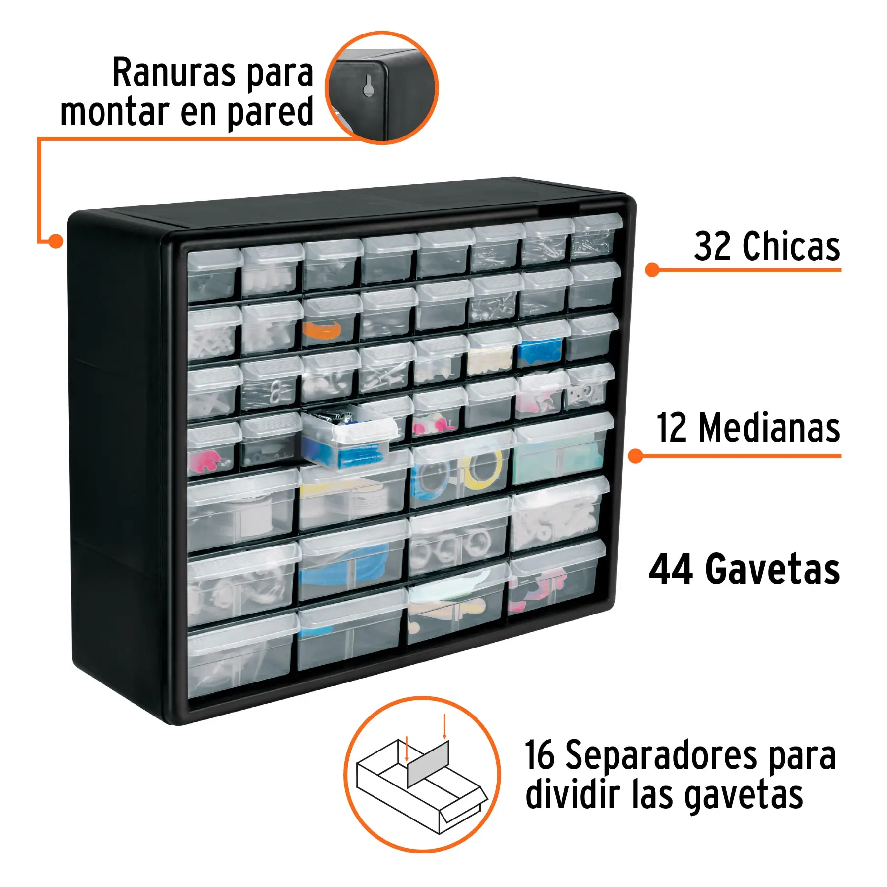 Organizador con 44 gavetas, TRUPER