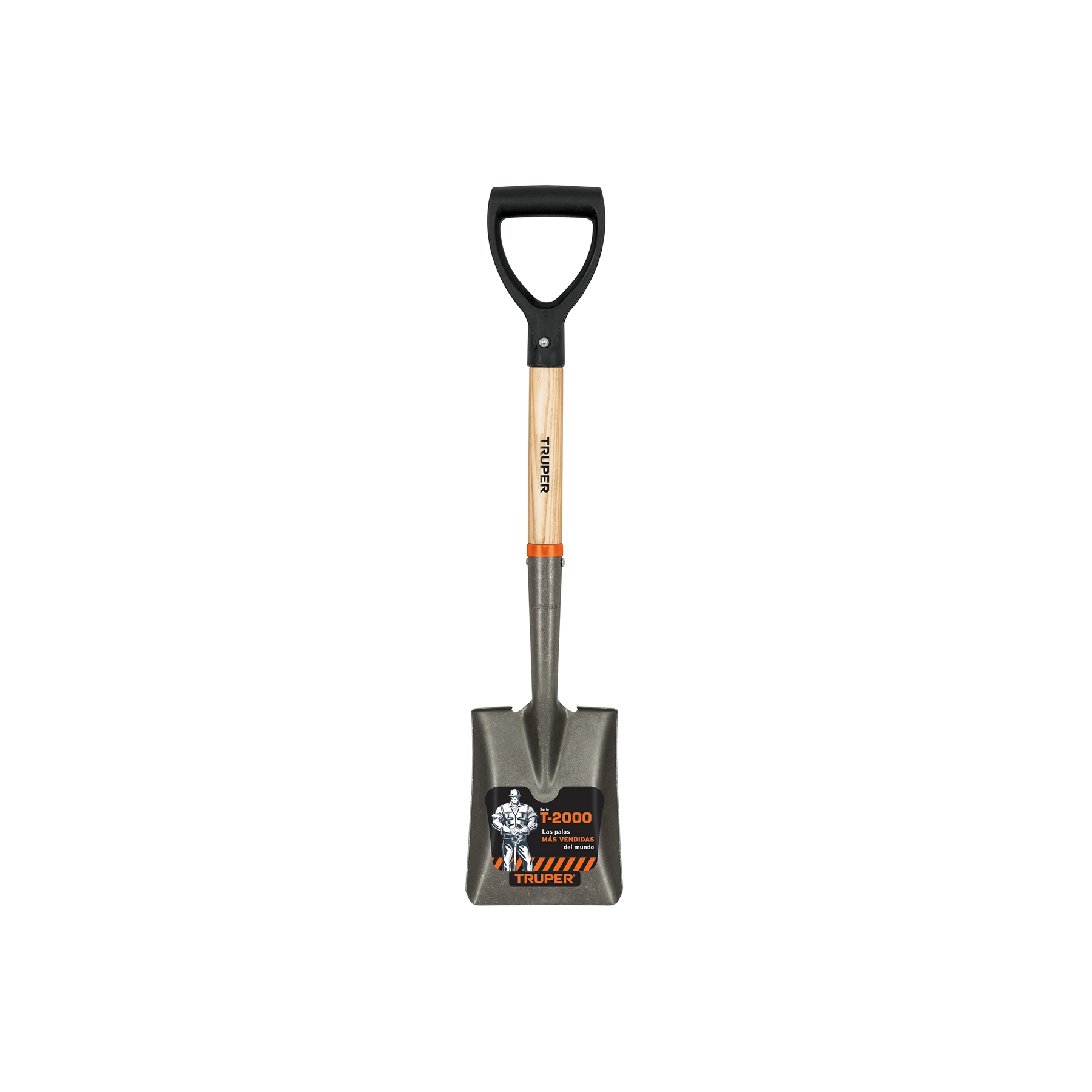 Pala cajuelera cuadrada, puño 'D' mango de madera, TRUPER
