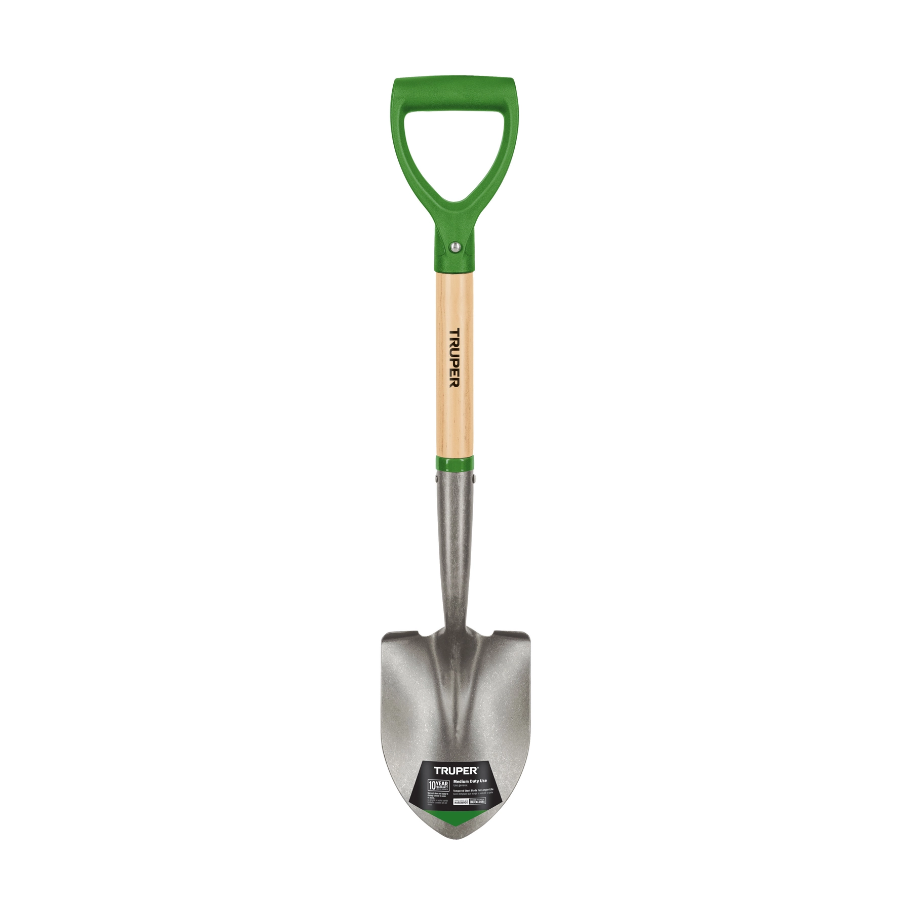 Pala cajuelera redonda, puño 'D' mango de madera, TRUPER
