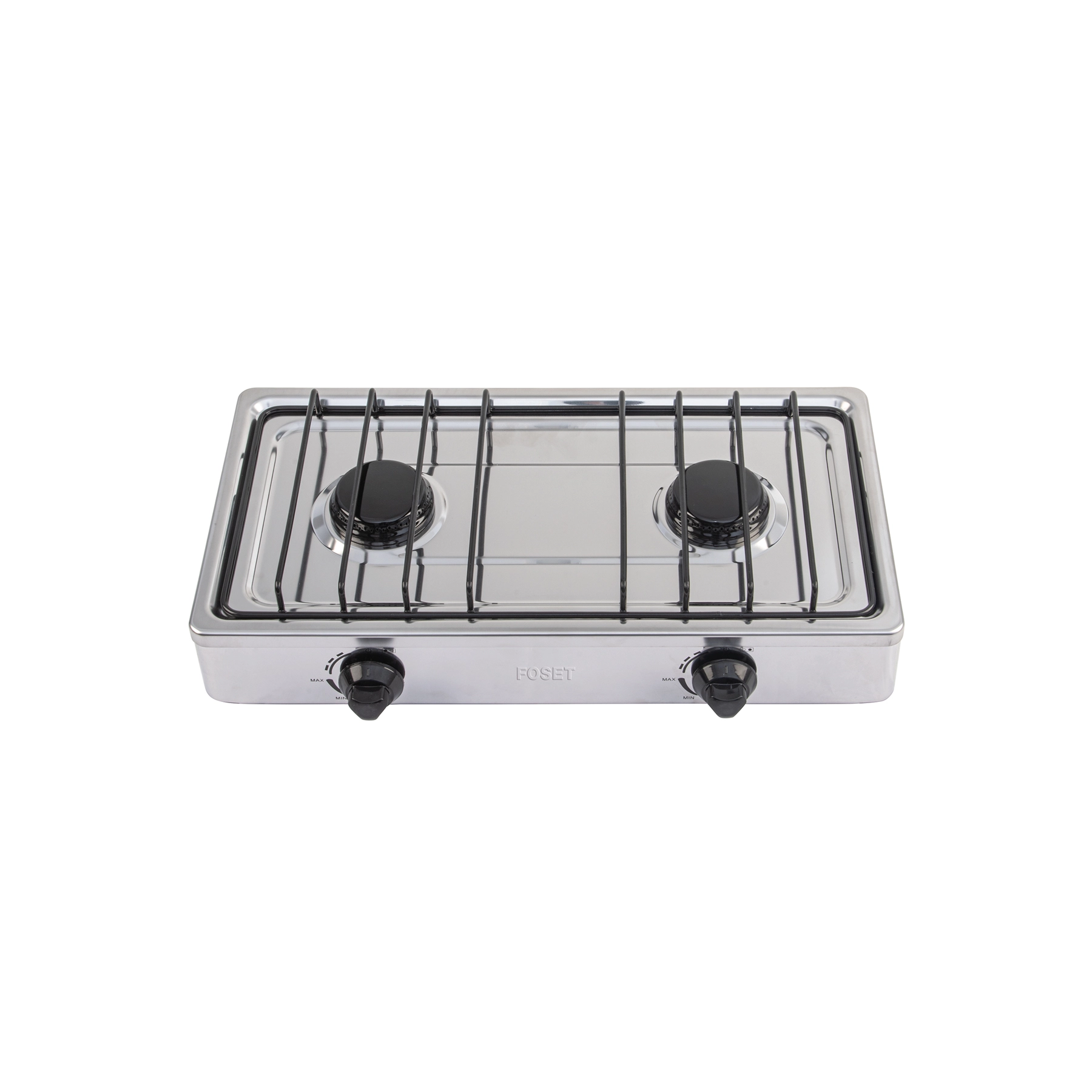 Parrilla de gas de sobreponer 2 quemadores, inox, FOSET
