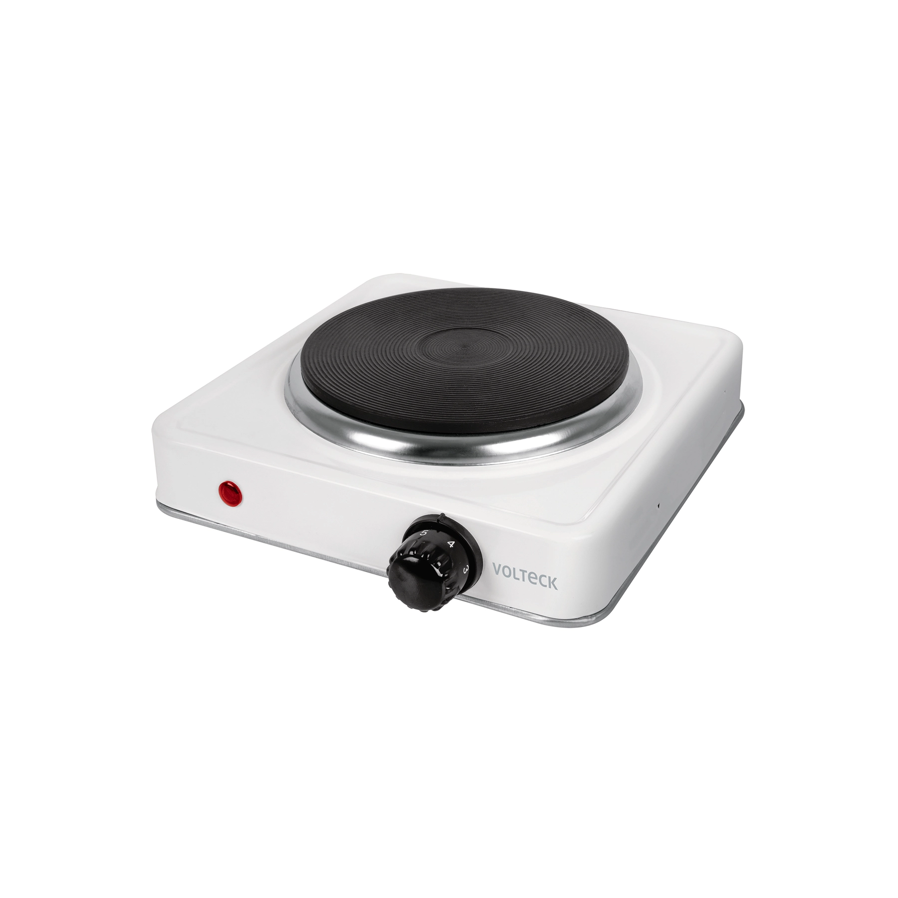 Parrilla eléctrica 1 quemador de disco, blanca, VOLTECK