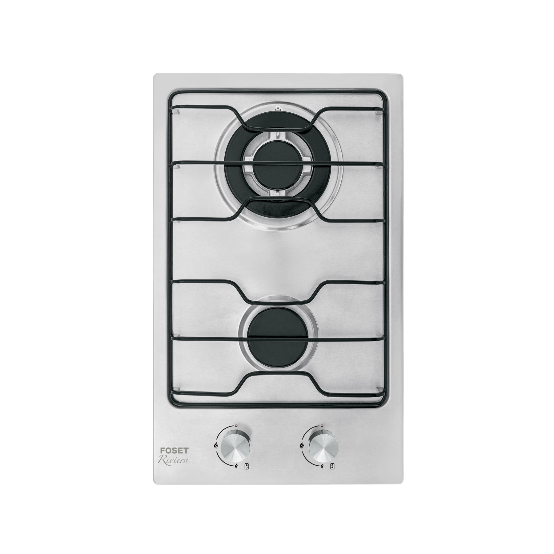 Parrilla gas empotrable 30 cm, 2 quemadores, esmalte, FOSET