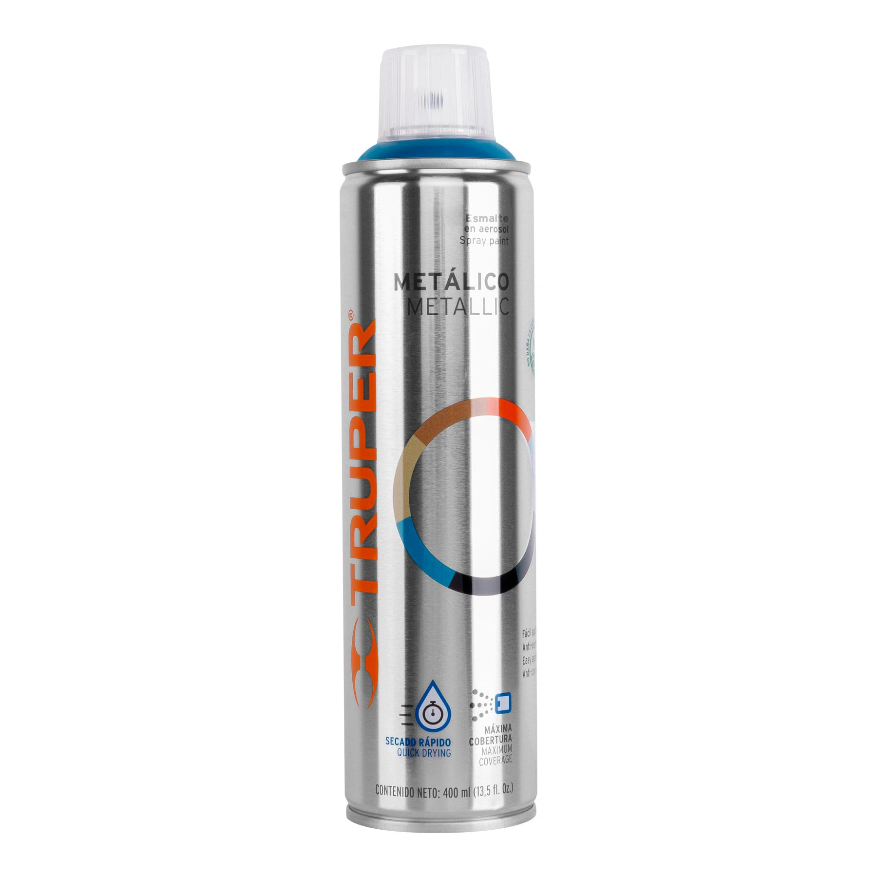 Pintura en aerosol, azul metálico, bote esbelto, 400 ml