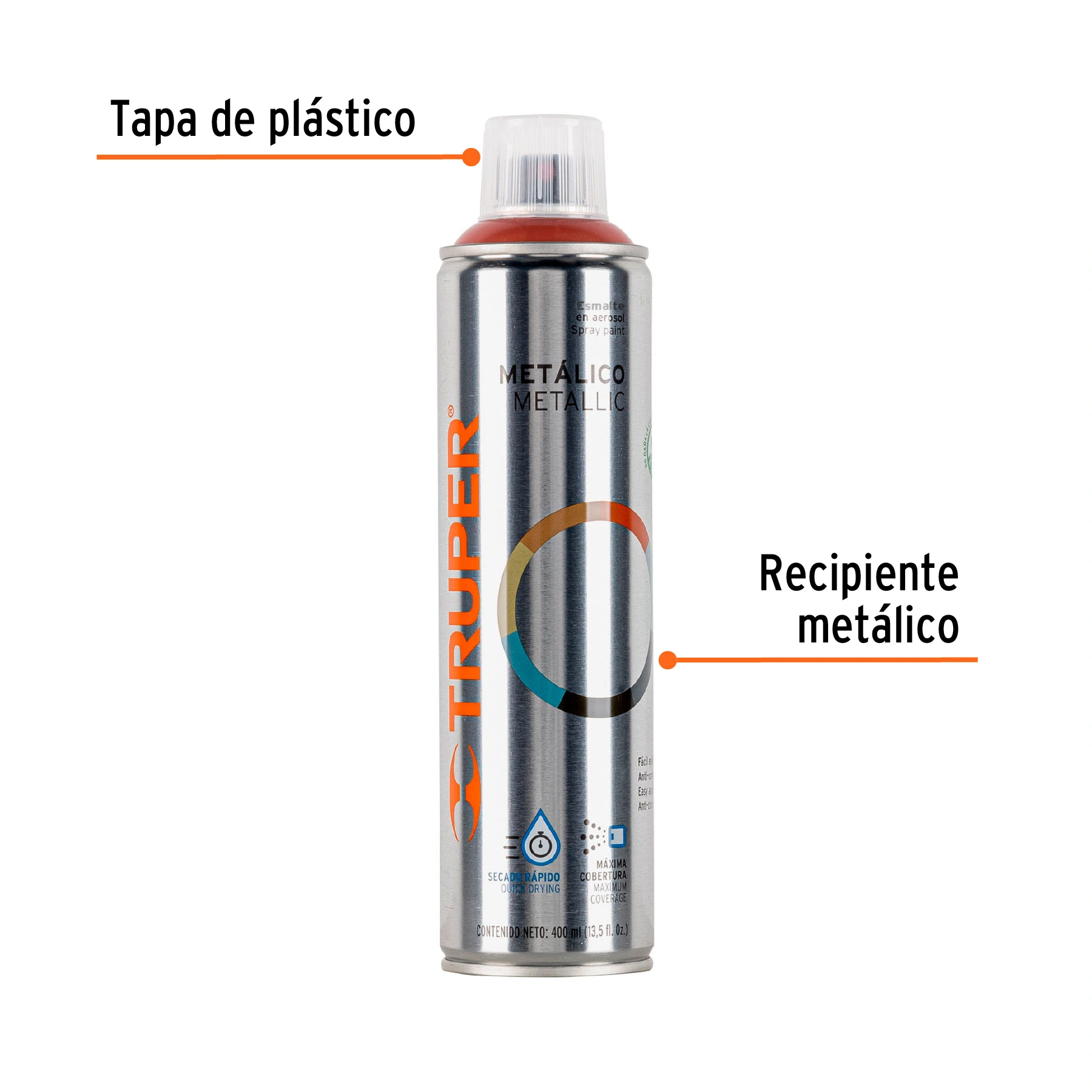 Pintura en aerosol, cobre metálico, bote esbelto, 400 ml