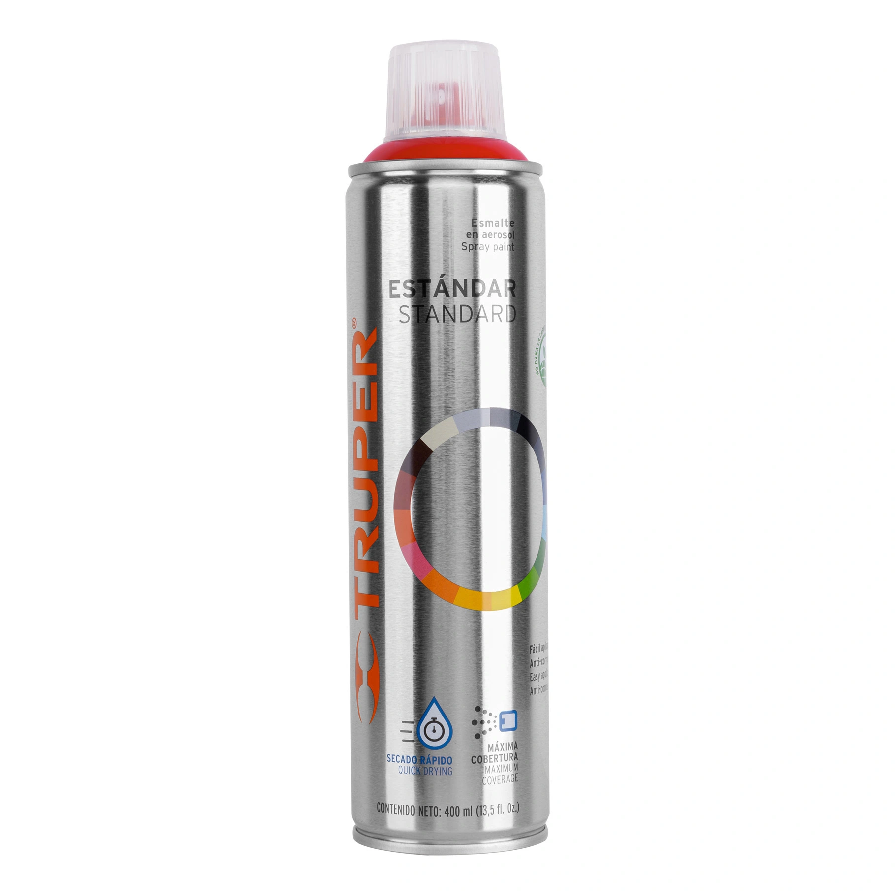Pintura aerosol rojo seguridad, bote esbelto 400 ml, TRUPER