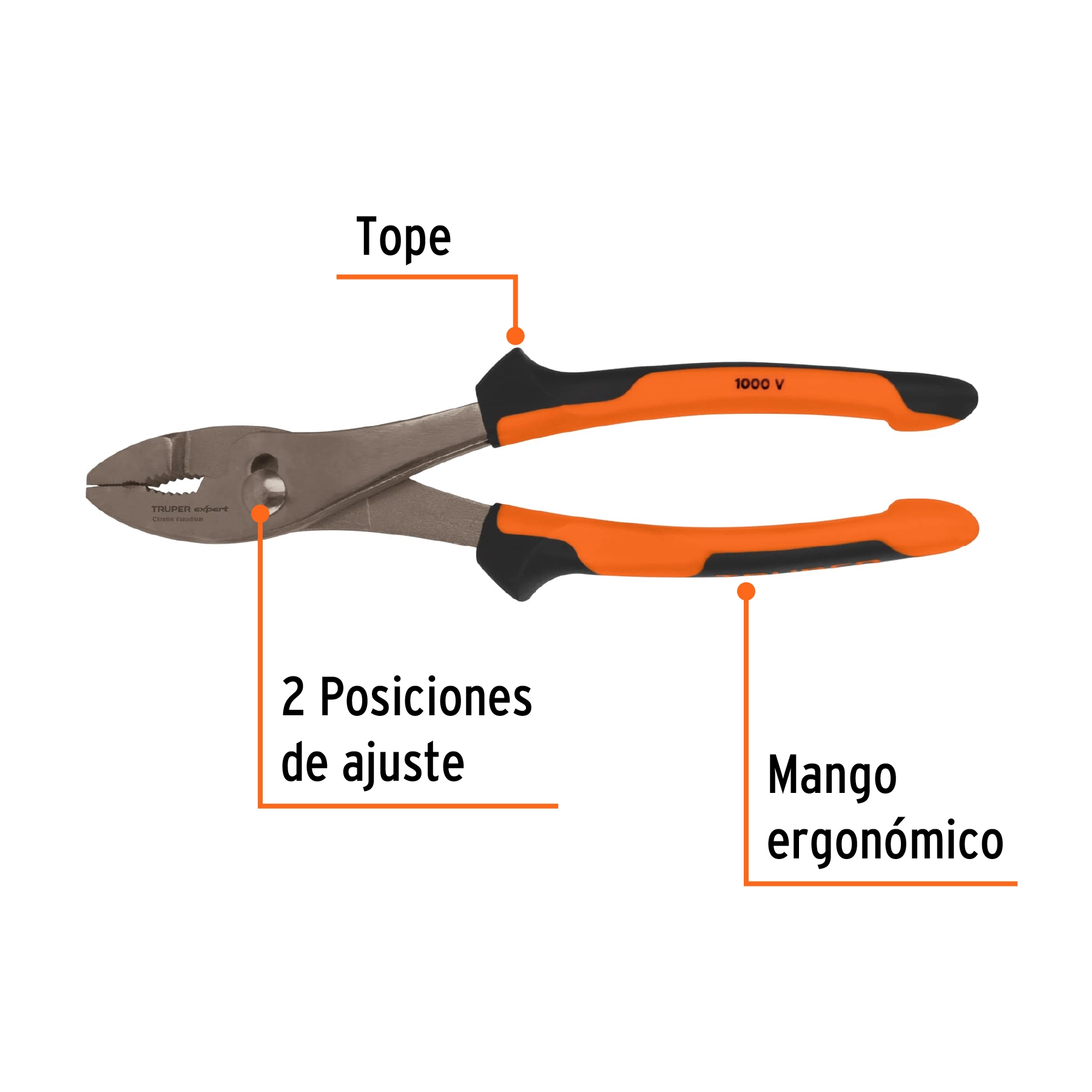 Pinzas de chofer 10' mango Comfort Grip, TRUPER EXPERT