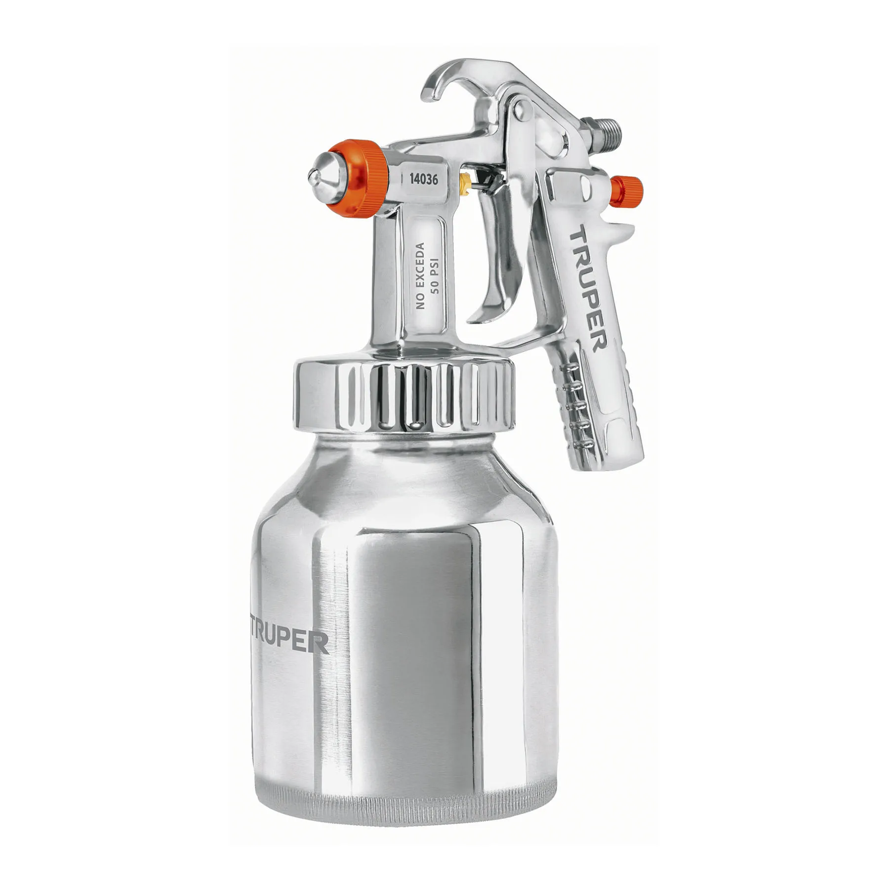 Pistola p/pintar baja presión, 1.5 mm, naranja, entrada sup