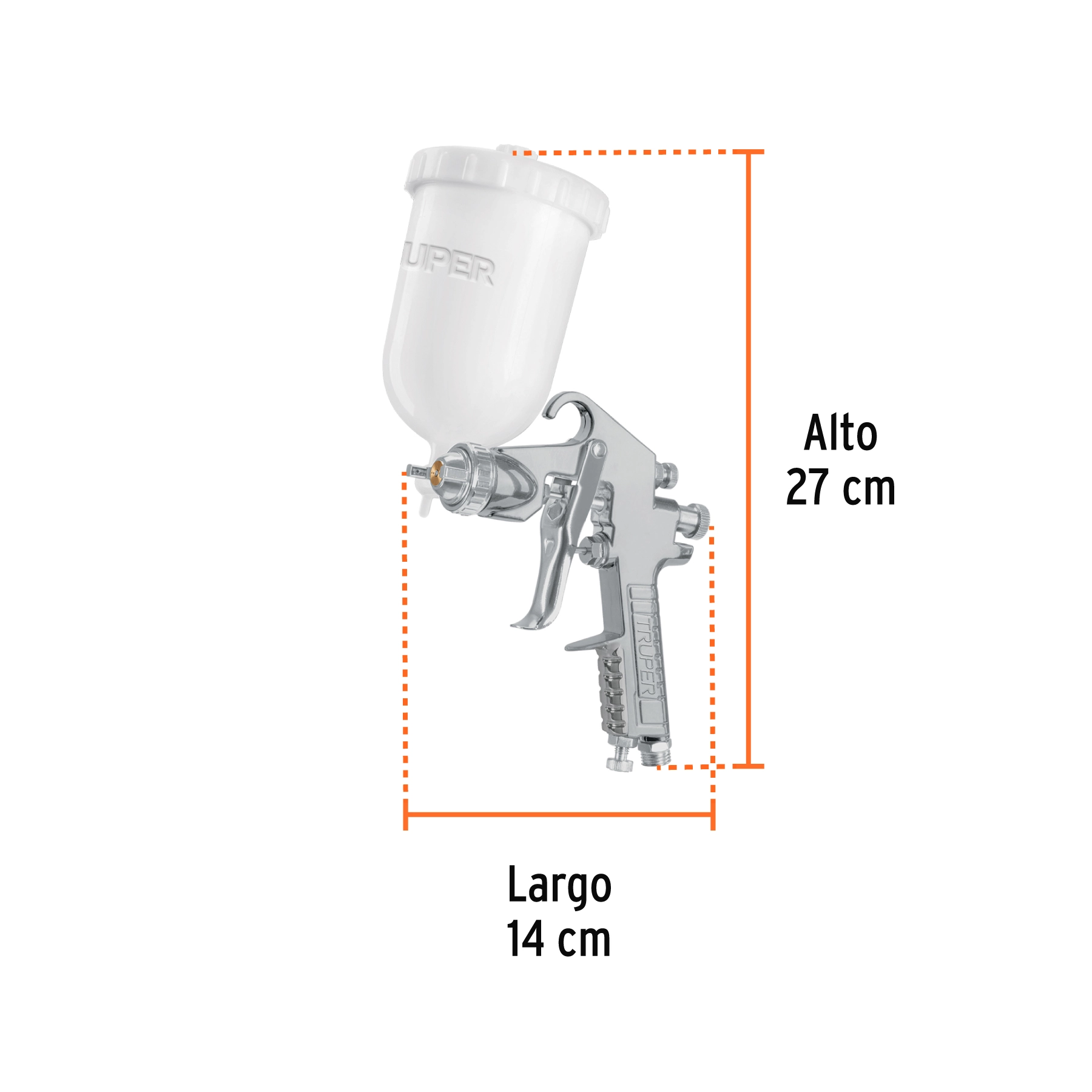 Pistola para pintar LVMP vaso plástico, 1.4 mm, TRUPER