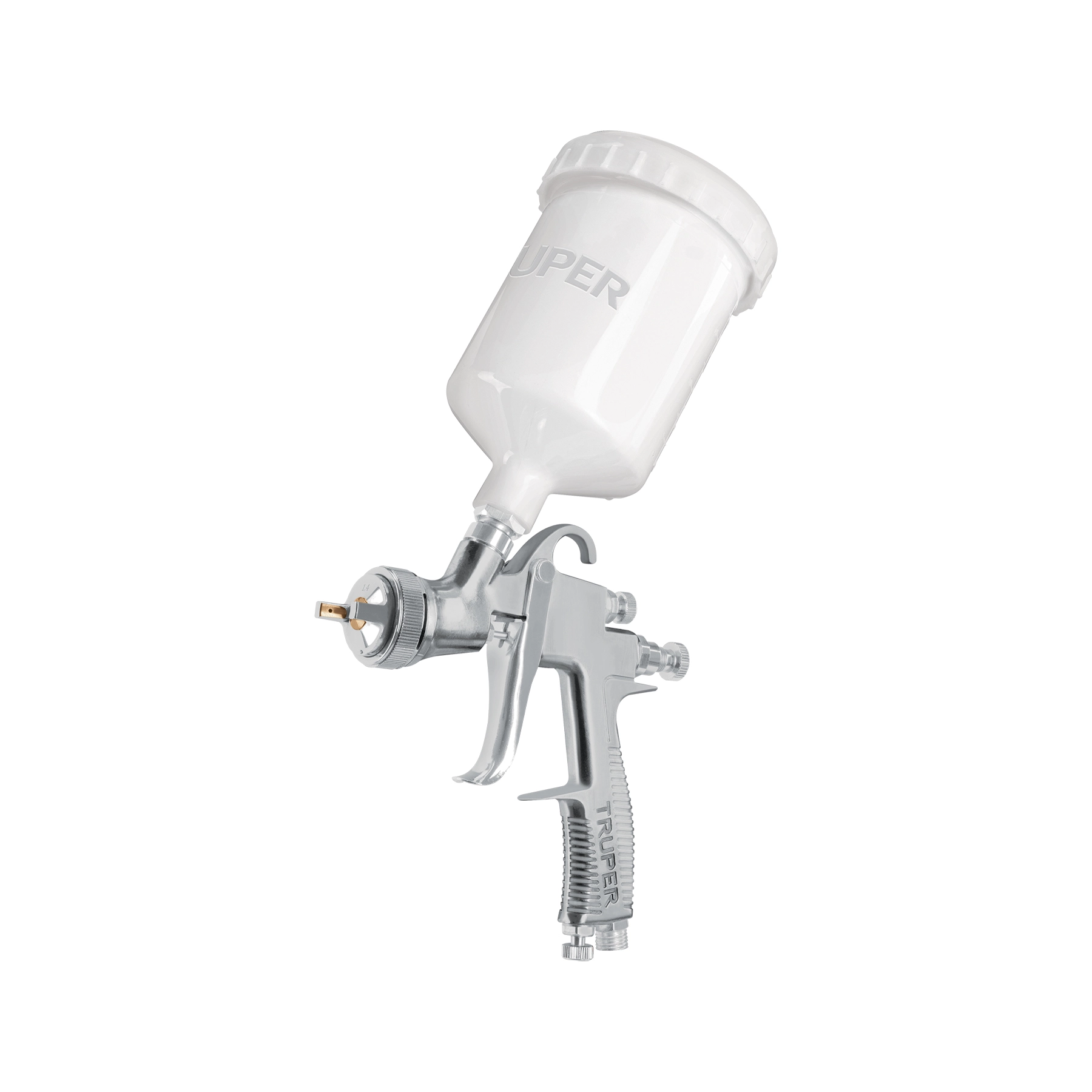 Pistola para pintar LVLP vaso plástico, 1.7 mm, TRUPER