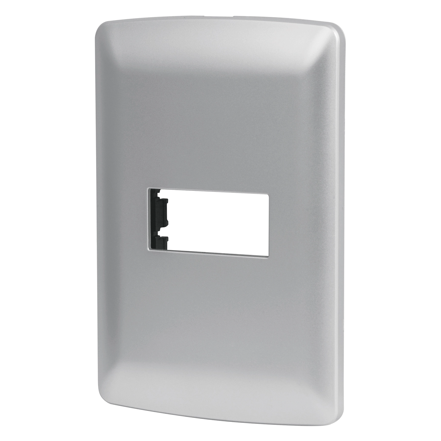 Placa 1 módulo de ABS, línea italiana, color plata, VOLTECK