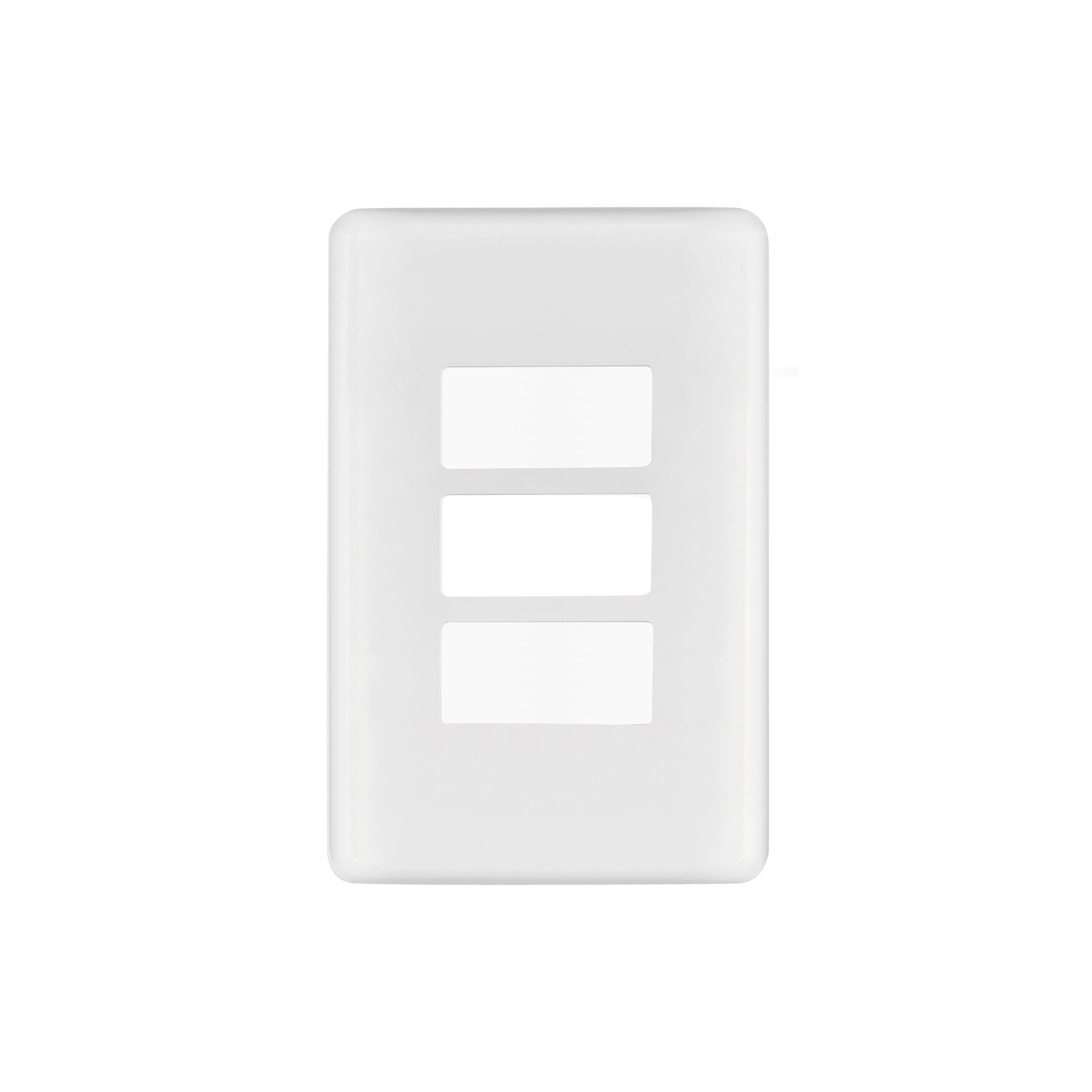 Placa 3 módulos de ABS, blanca, VOLTECK BASIC
