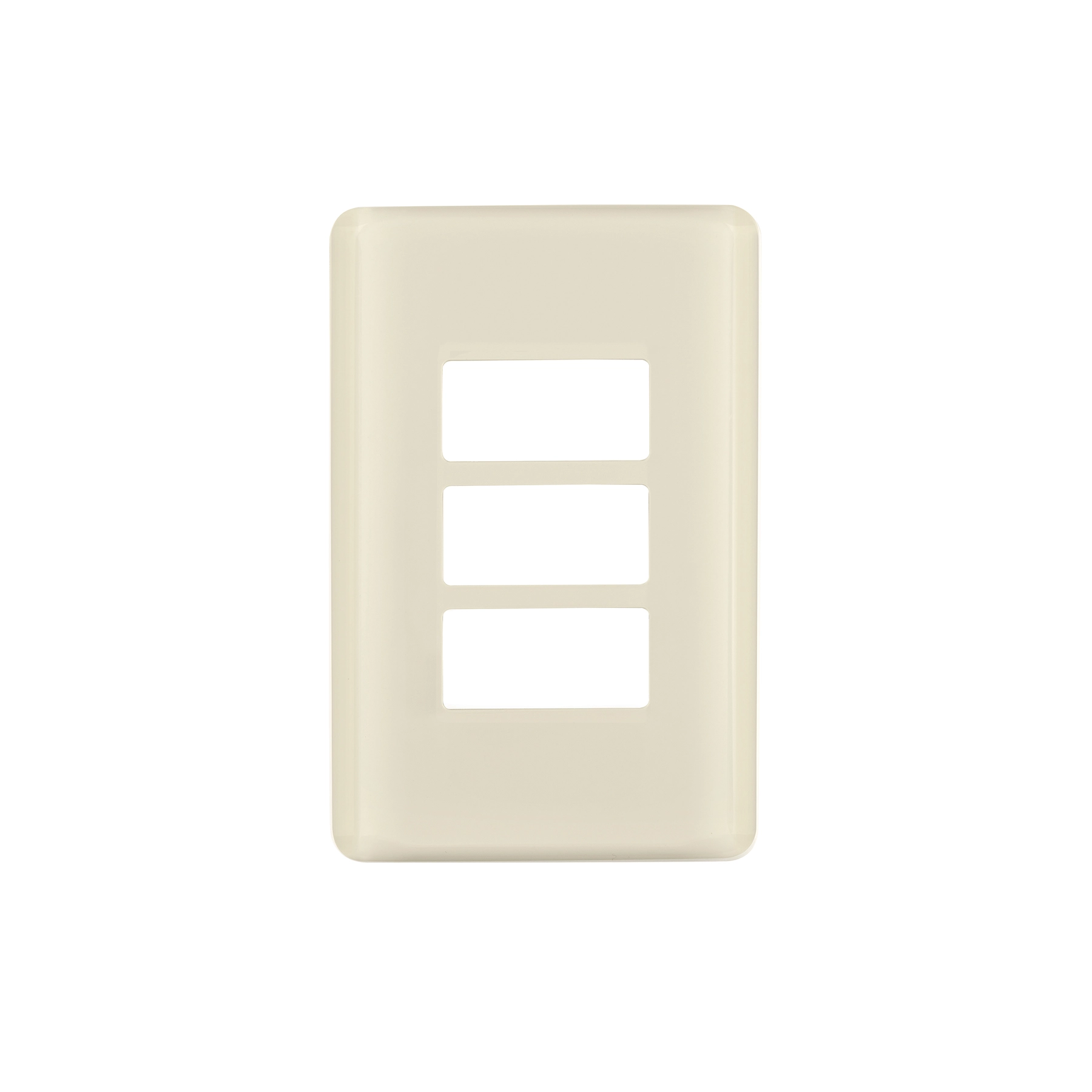 Placa 3 módulos, marfil, línea VOLTECK BASIC