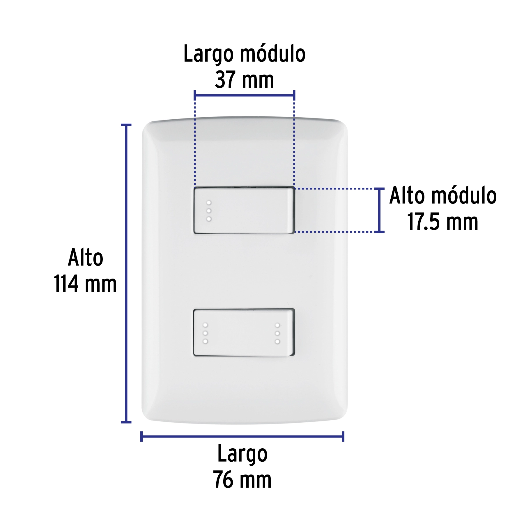 Placa armada 1 interruptor 1 escalera,blanco, línea Italiana