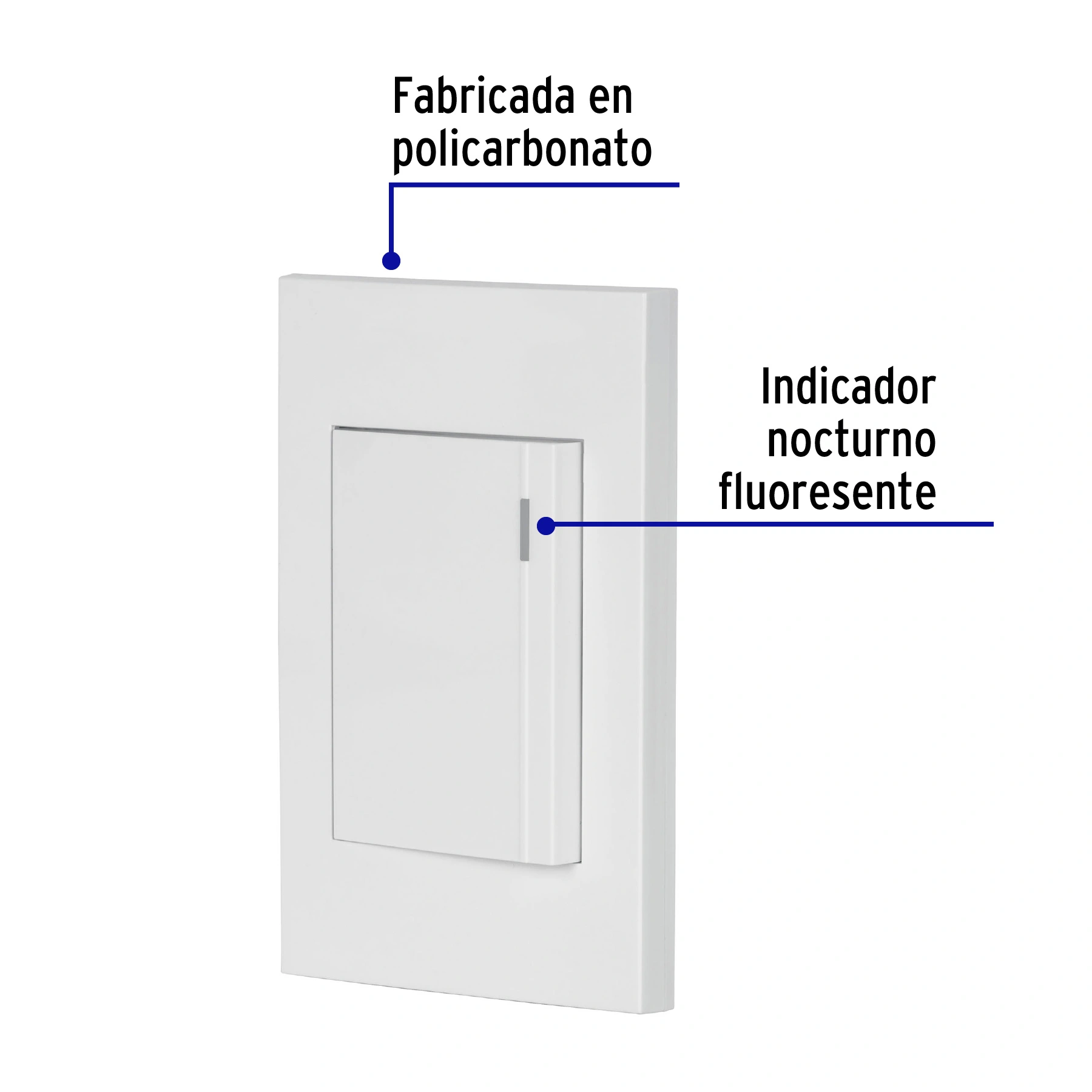 Placa armada 1 interruptor, 3 módulos, Española, blanco