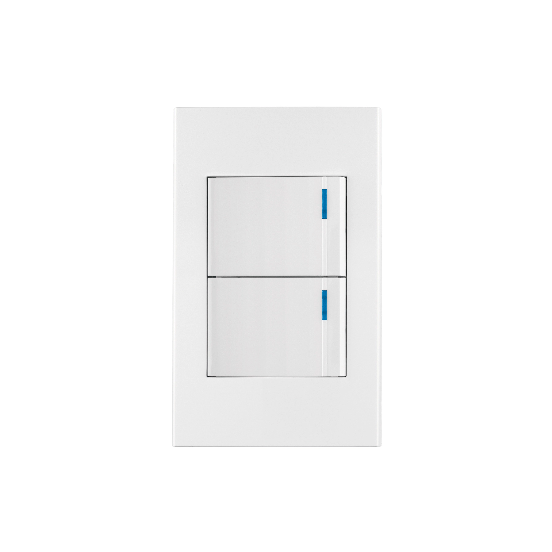 Placa armada 2 interruptores, 1.5 módulos, Española, blanco