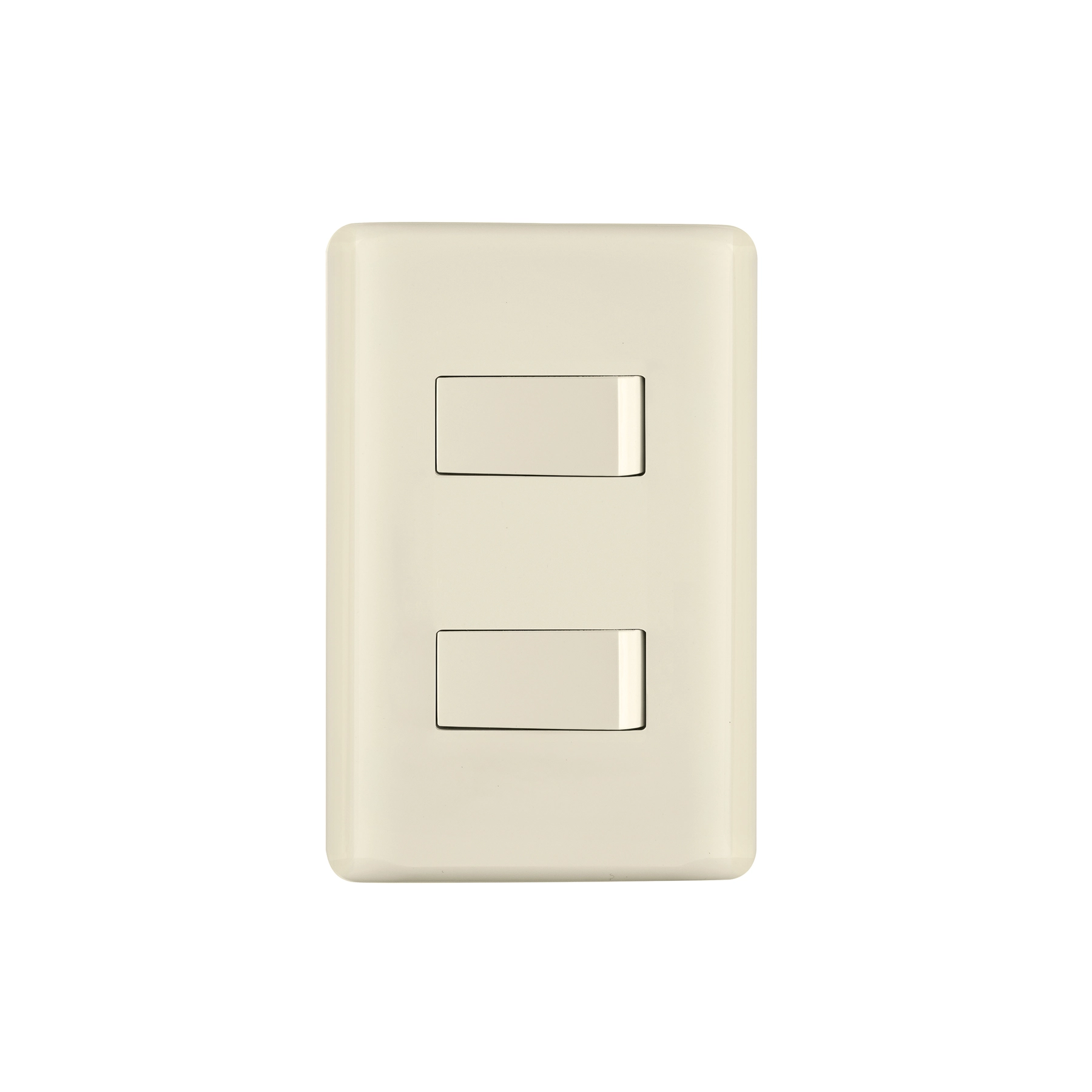 Placa armada, 2 interruptores, marfil, VOLTECK