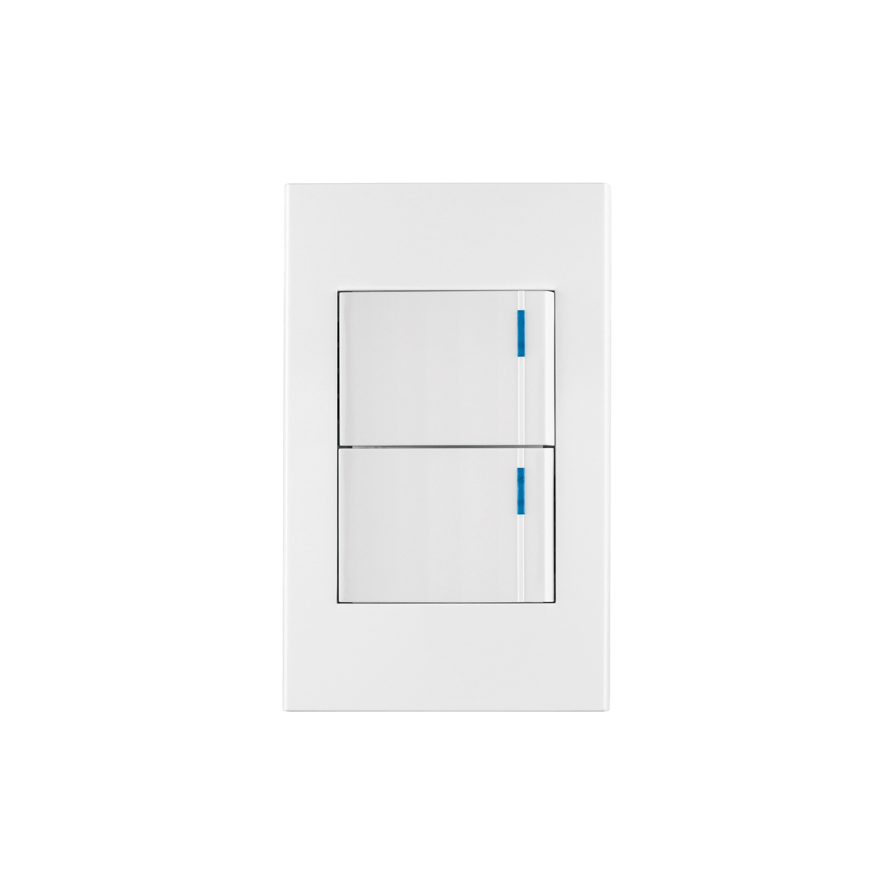 Placa armada 2interruptores 1de 3vías,1.5mod,Española blanco