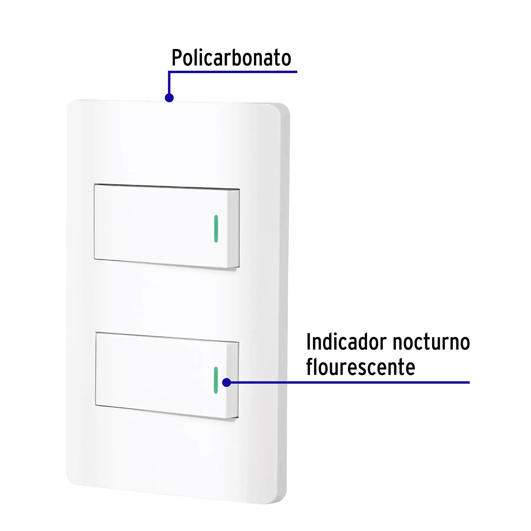 Placa armada blanca 1 interruptor y 1 de 3 vías 1 mód,Lisboa