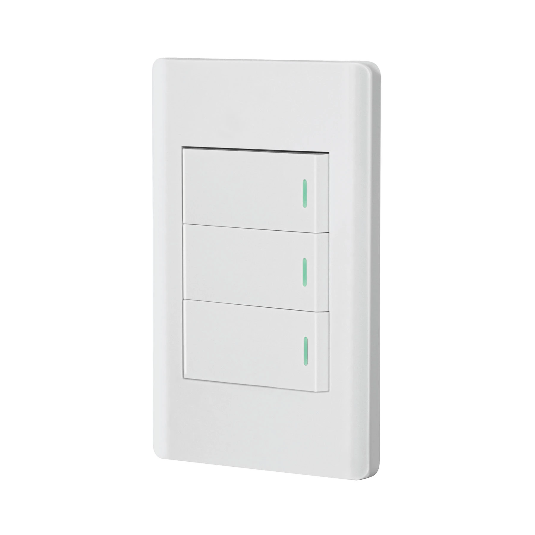 Placa armada blanca 2 interruptores 1 de 3 vías 1 mód,Lisboa