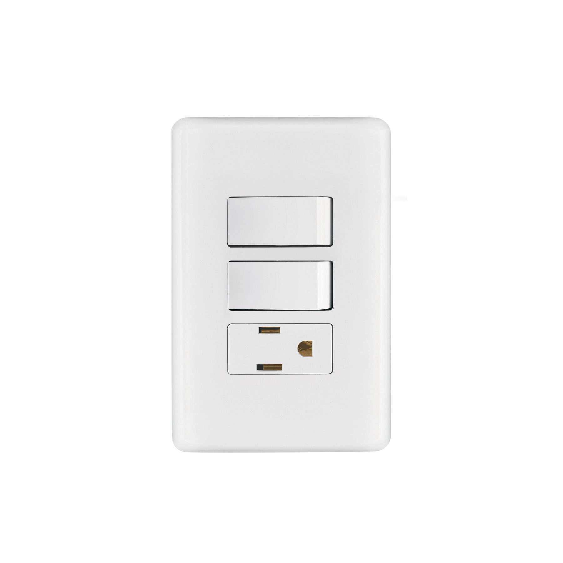 Placa armada con contacto y 2 interruptores sencillos, BASIC