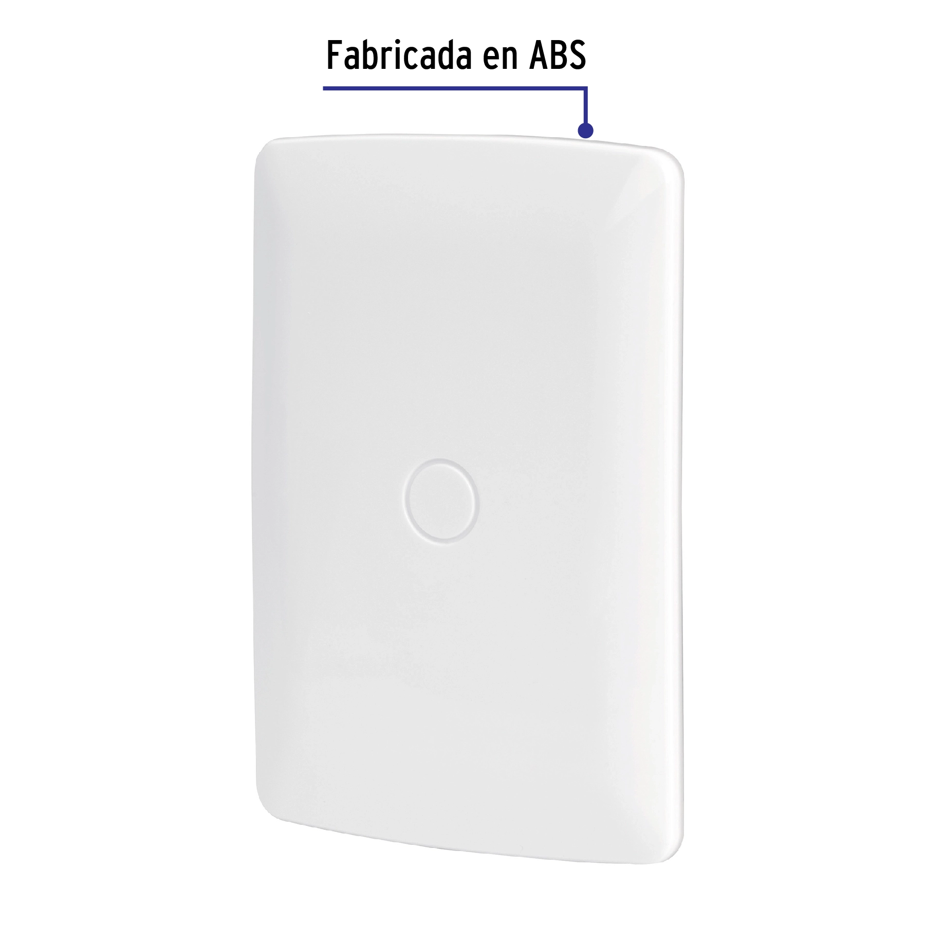 Placa de ABS, ciega, línea Italiana, color blanco, VOLTECK