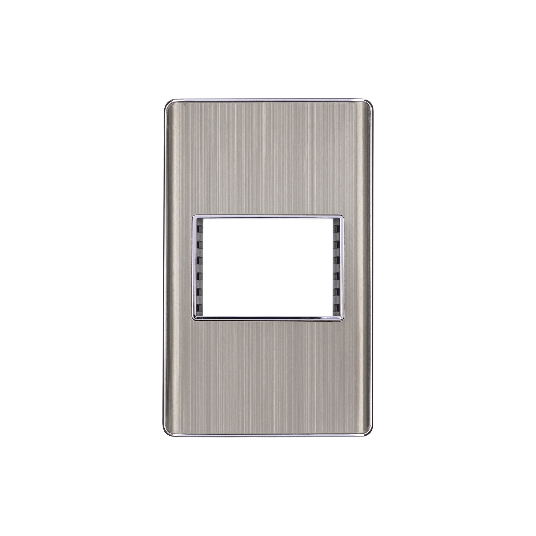Placa de acero inox con 1 ventana 1.5 módulos, línea Lisboa