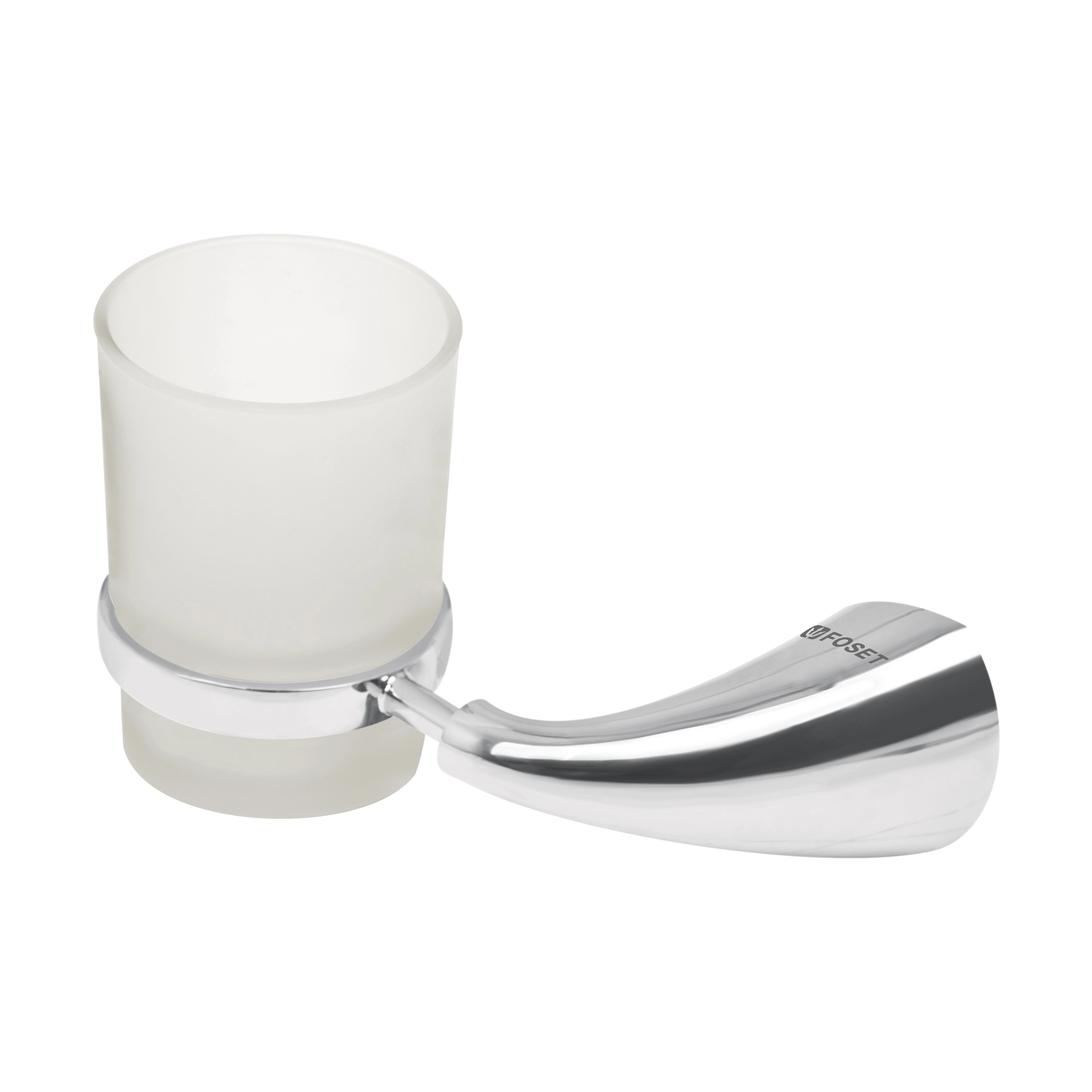 Portavaso cepillero metálico con vaso de vidrio, FOSET AERO