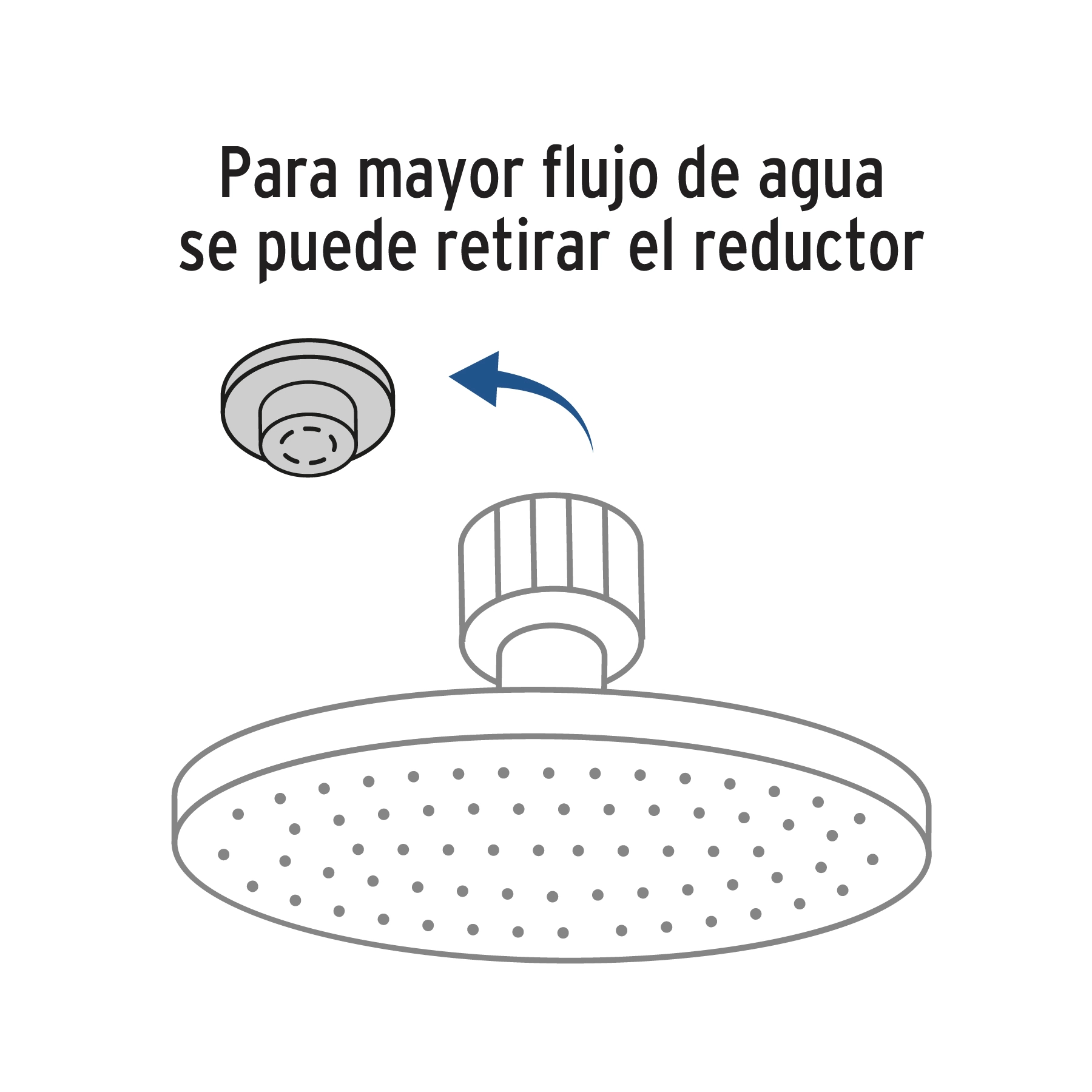 Regadera cromo 6' plato redondo, sin brazo, FOSET ELEMENT