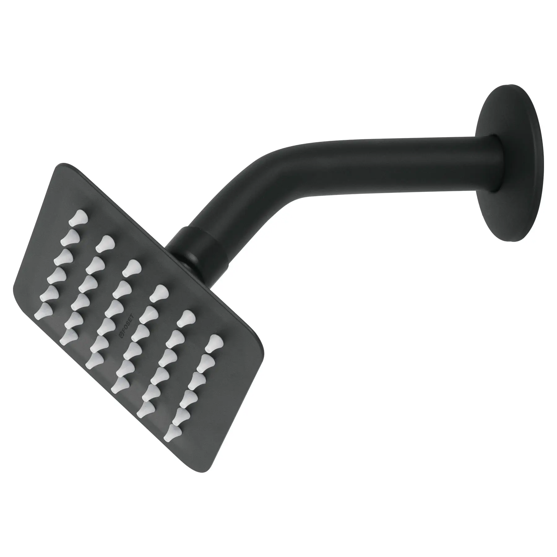 Regadera cuadrada 4', acero inox, con brazo, negro, TÚBIG