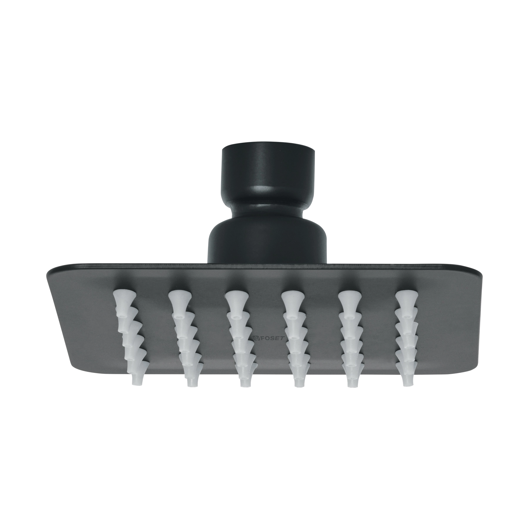 Regadera cuadrada 4', acero inox, sin brazo, negro, TÚBIG