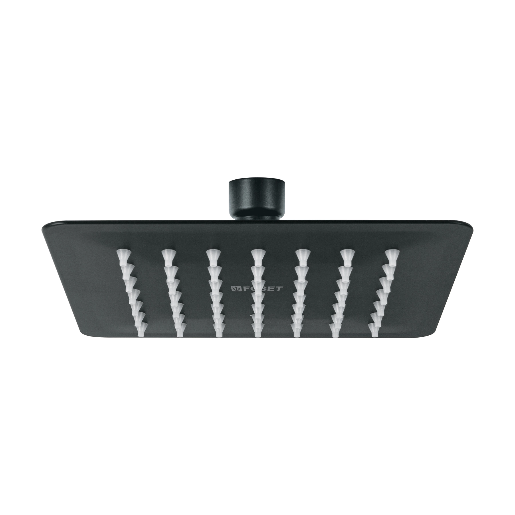 Regadera cuadrada 6', acero inox, sin brazo, negro, TÚBIG