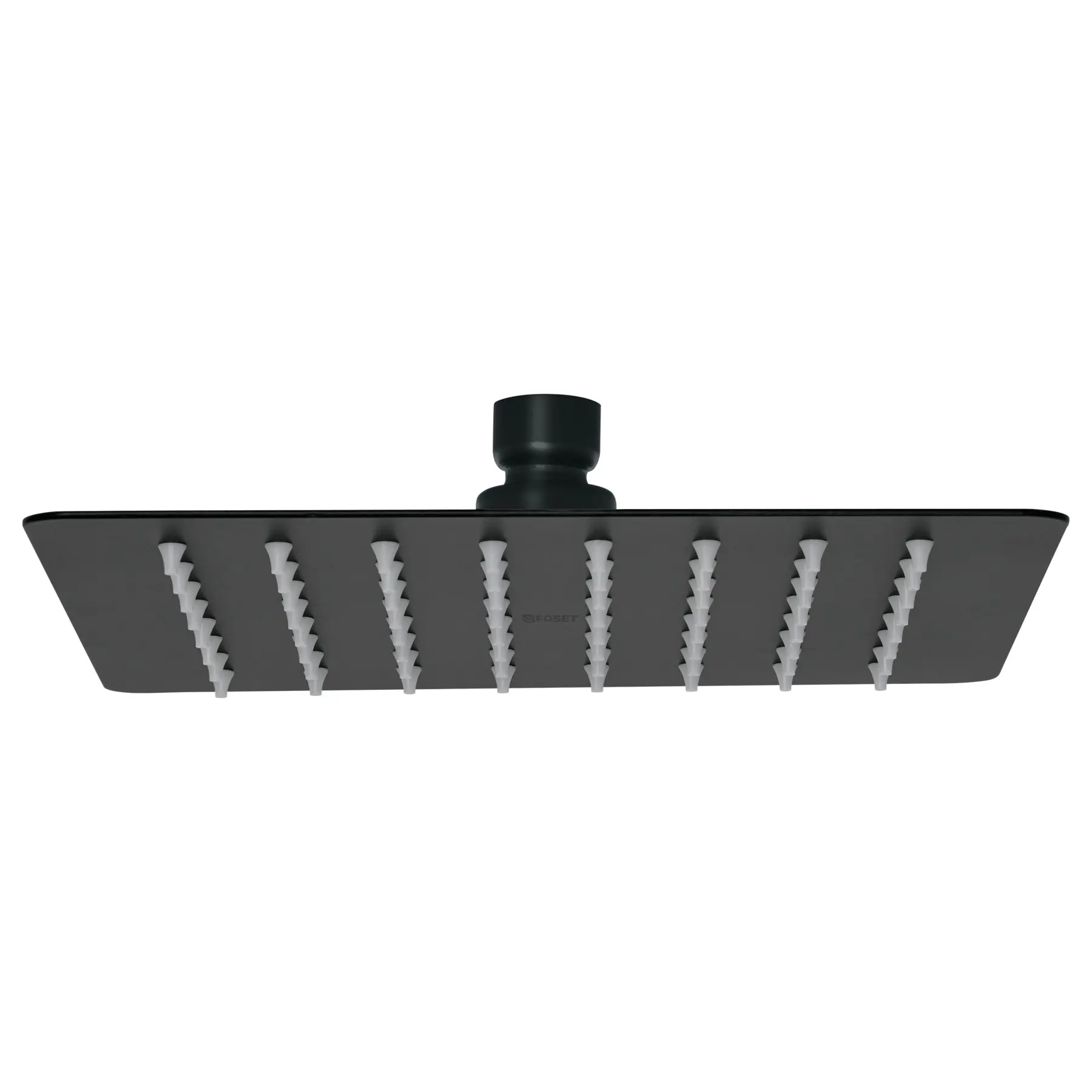 Regadera cuadrada 8', acero inox, sin brazo, negro, TÚBIG
