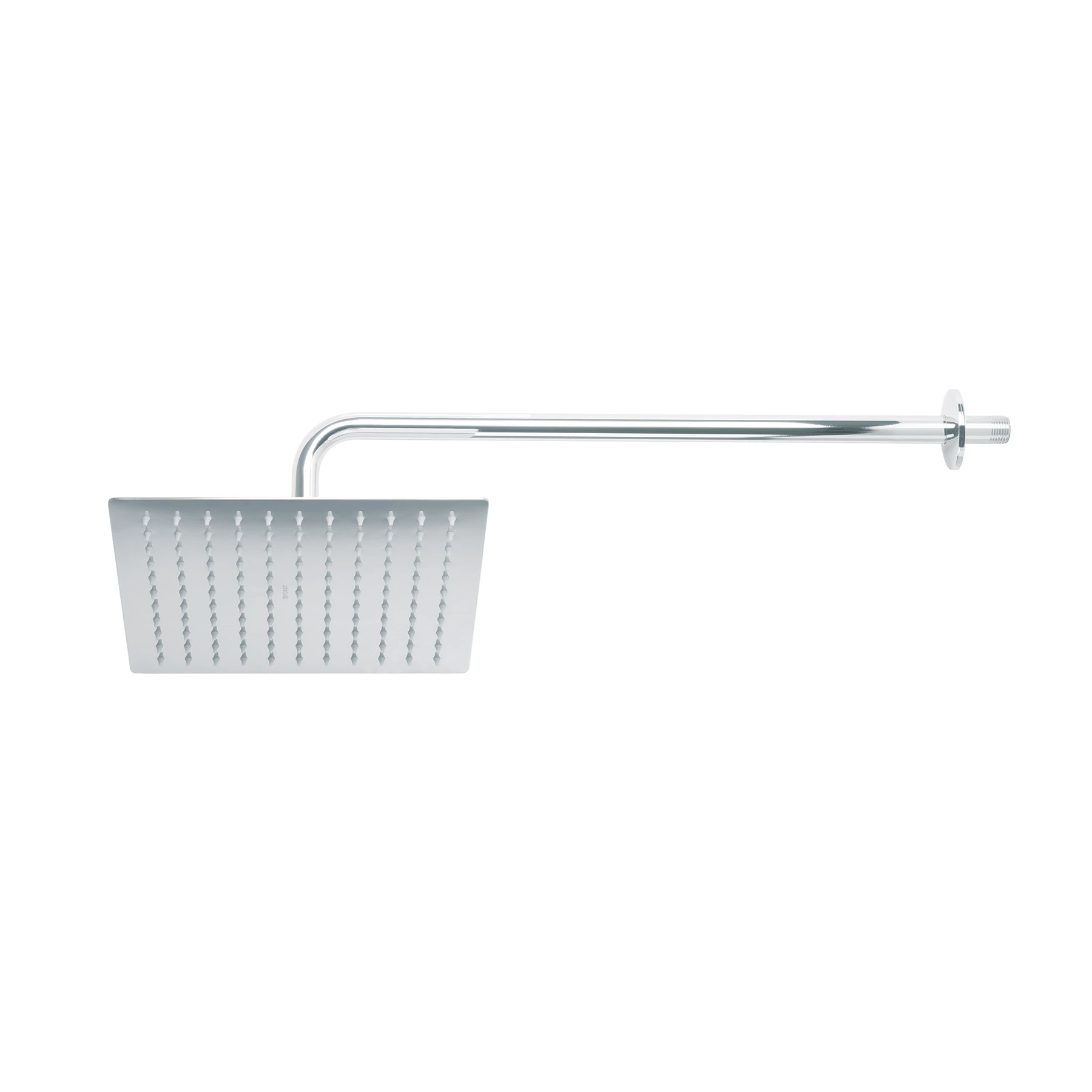 Regadera plato cuadrado 10' con brazo, cromo, FOSET RIVIERA